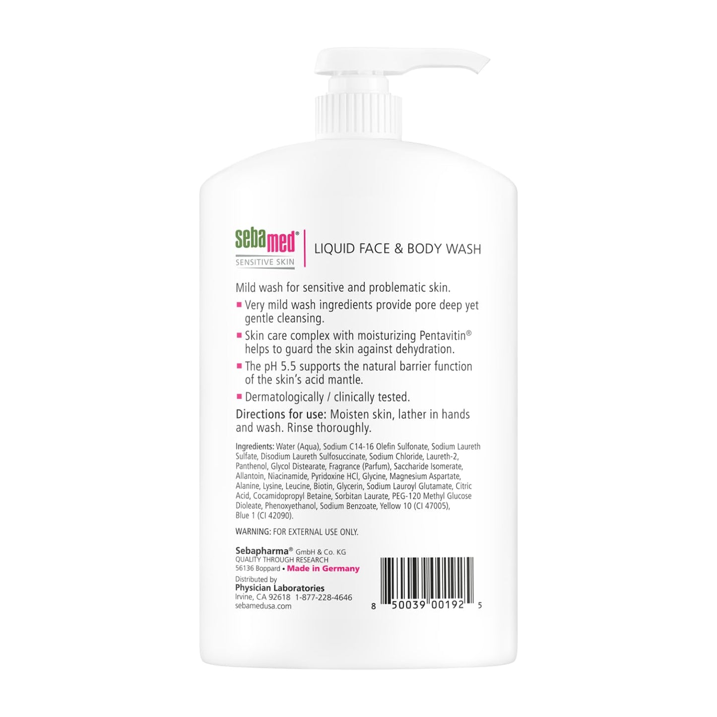 SEBAMED Liquid Face and Body Wash – 1L + 200mL Bundle | Gentle, pH-Balanced Cleanser