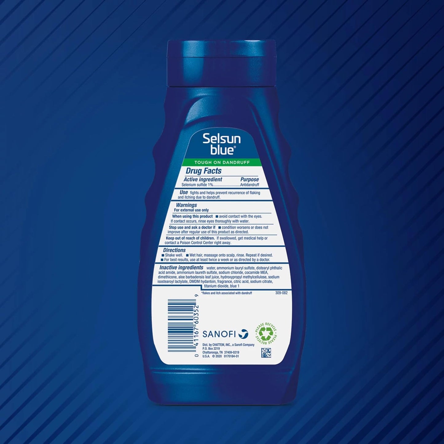 Selsun Blue Moisturizing Anti-Dandruff Shampoo with Aloe – 11 oz (1% Selenium Sulfide) Pack of 3