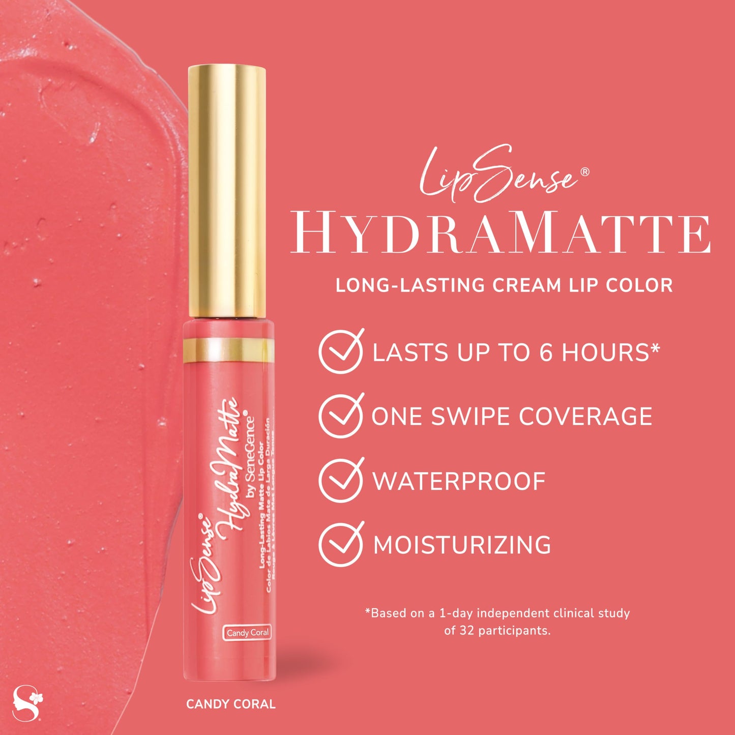 SeneGence LipSense HydraMatte Lipstick – 6-Hour Wear, Waterproof, Hydrating