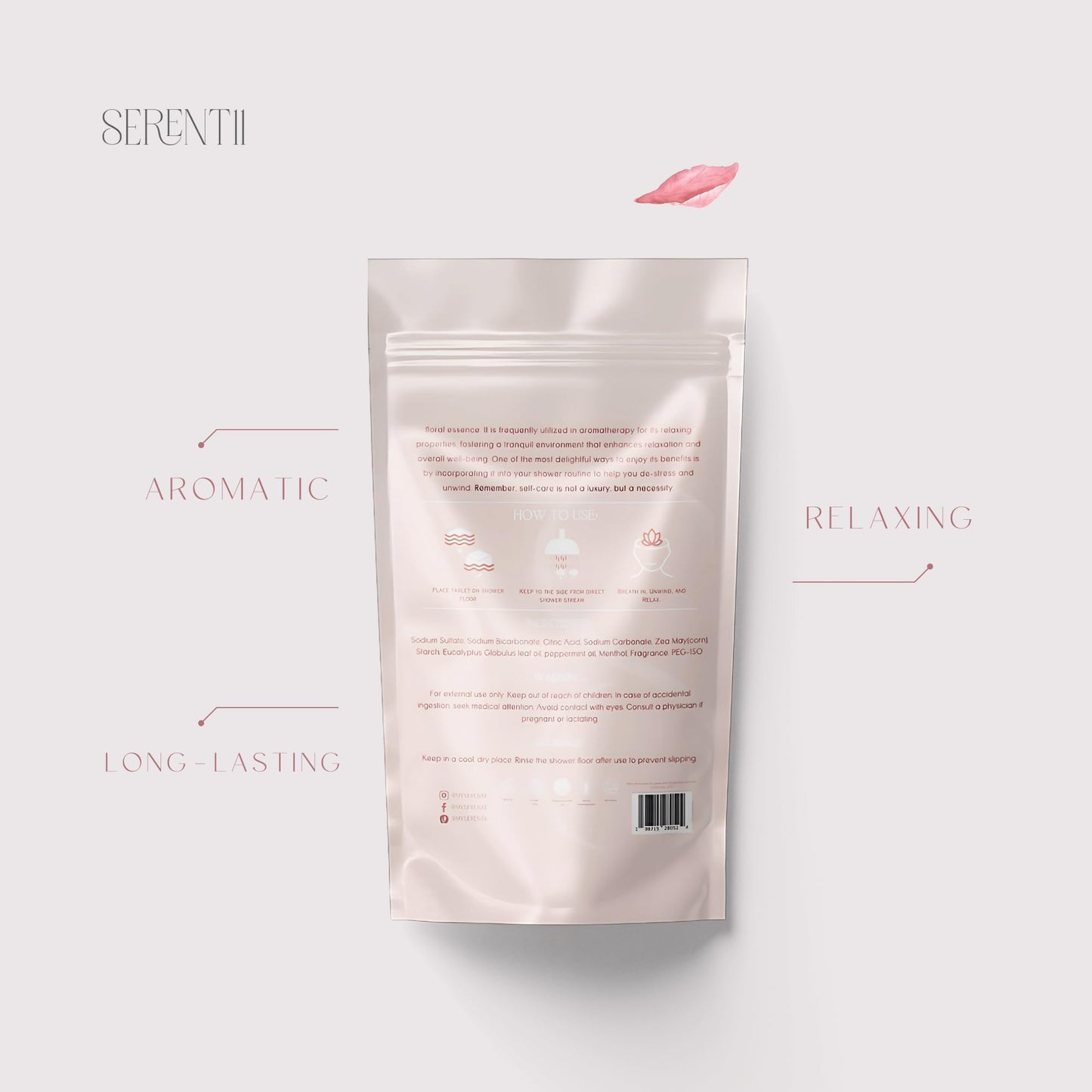 Serentii Shower Steamers Aromatherapy 12 Pack – Rose | Relaxation & Stress Relief