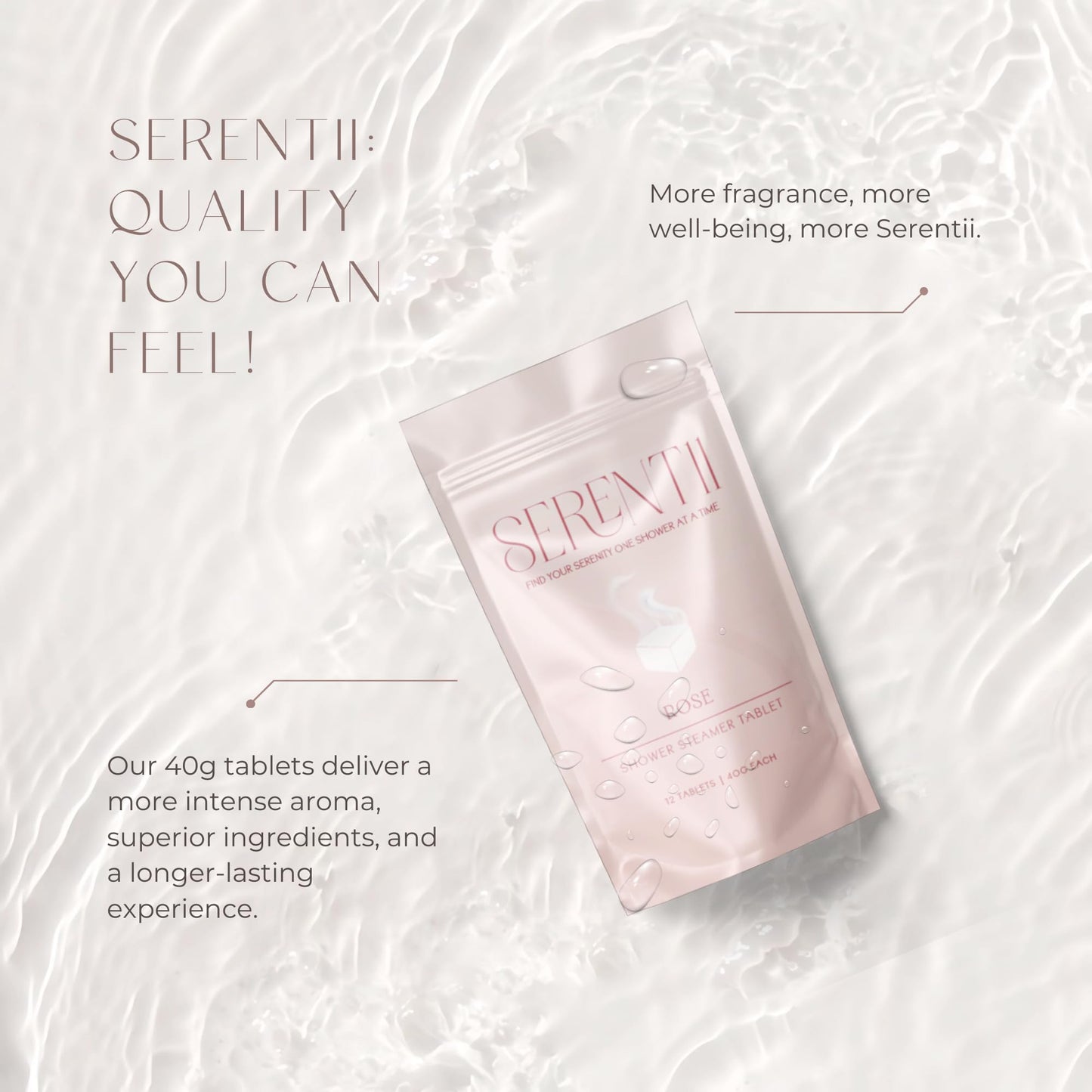 Serentii Shower Steamers Aromatherapy 12 Pack – Rose | Relaxation & Stress Relief