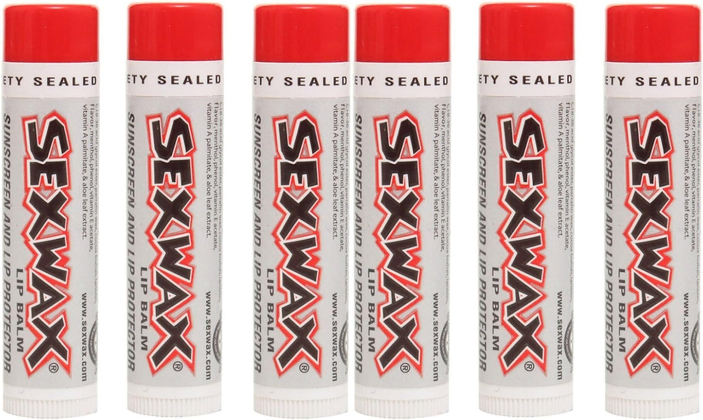 Sex Wax Lip Balm 6 Pack — SPF 30 Lip Protection for Surf, Beach, and Outdoor Adventures