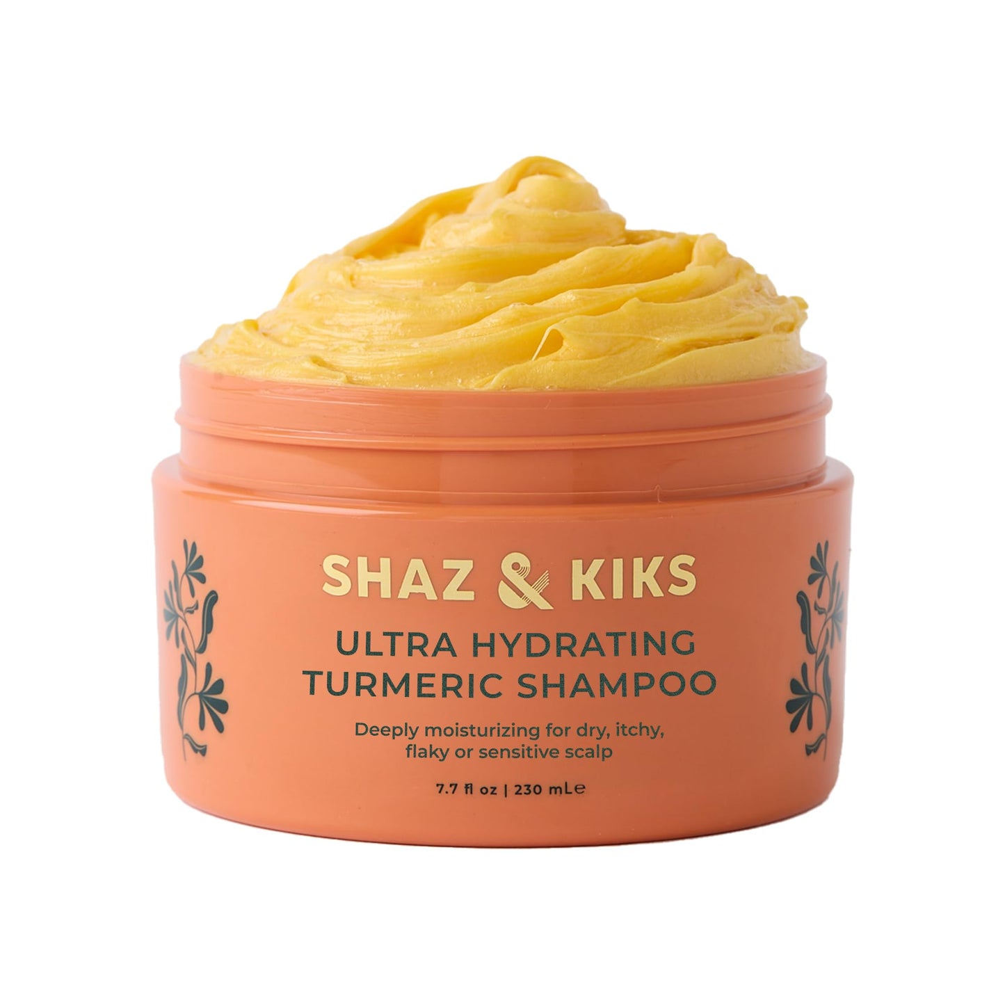 SHAZ & KIKS Ultra Hydrating Turmeric Shampoo — Deep Moisture for Dry Scalp | Vegan & Color-Safe
