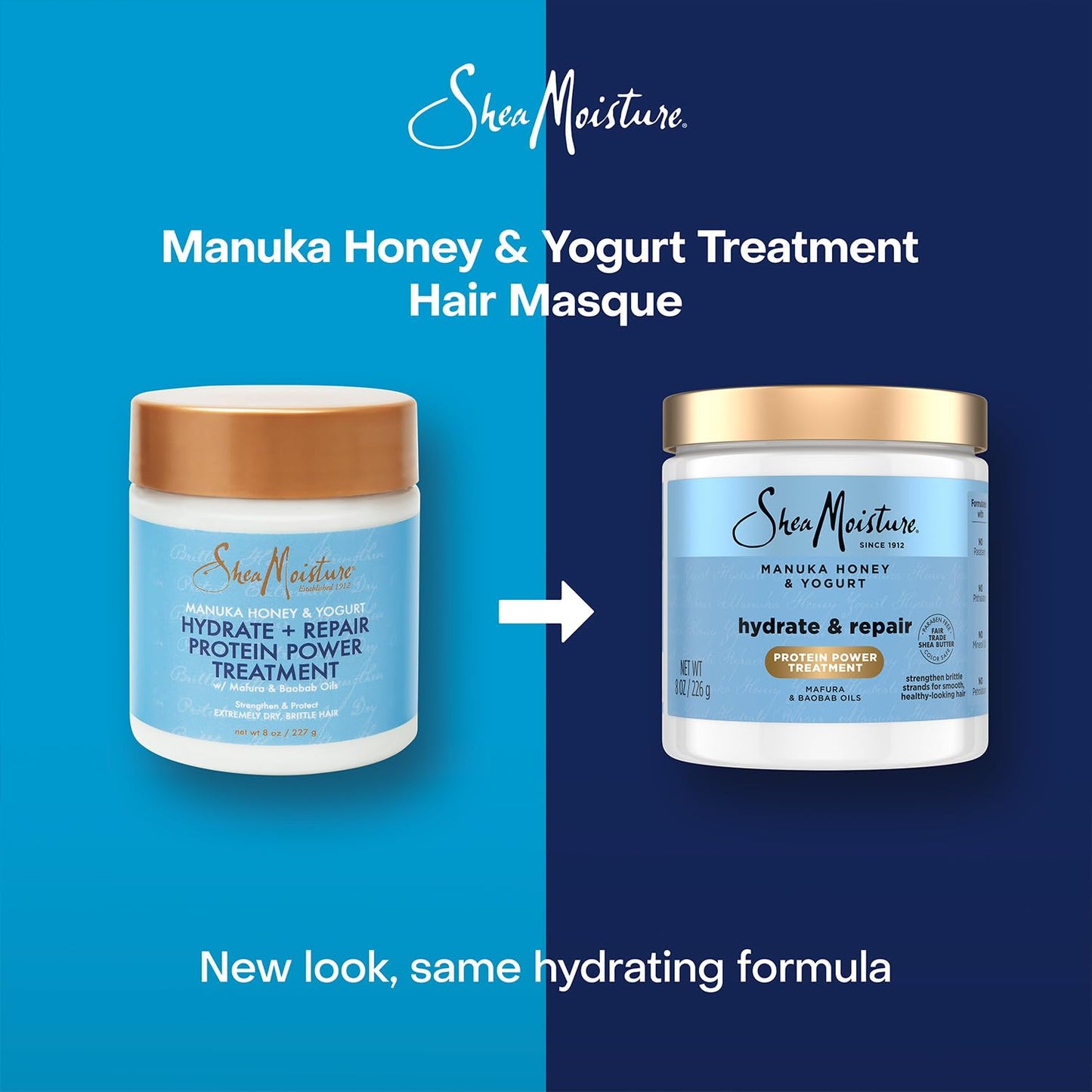 SheaMoisture Hair Mask 2-Pack | Manuka Honey & Yogurt Hydrate & Repair Deep Conditioner (8 oz each)