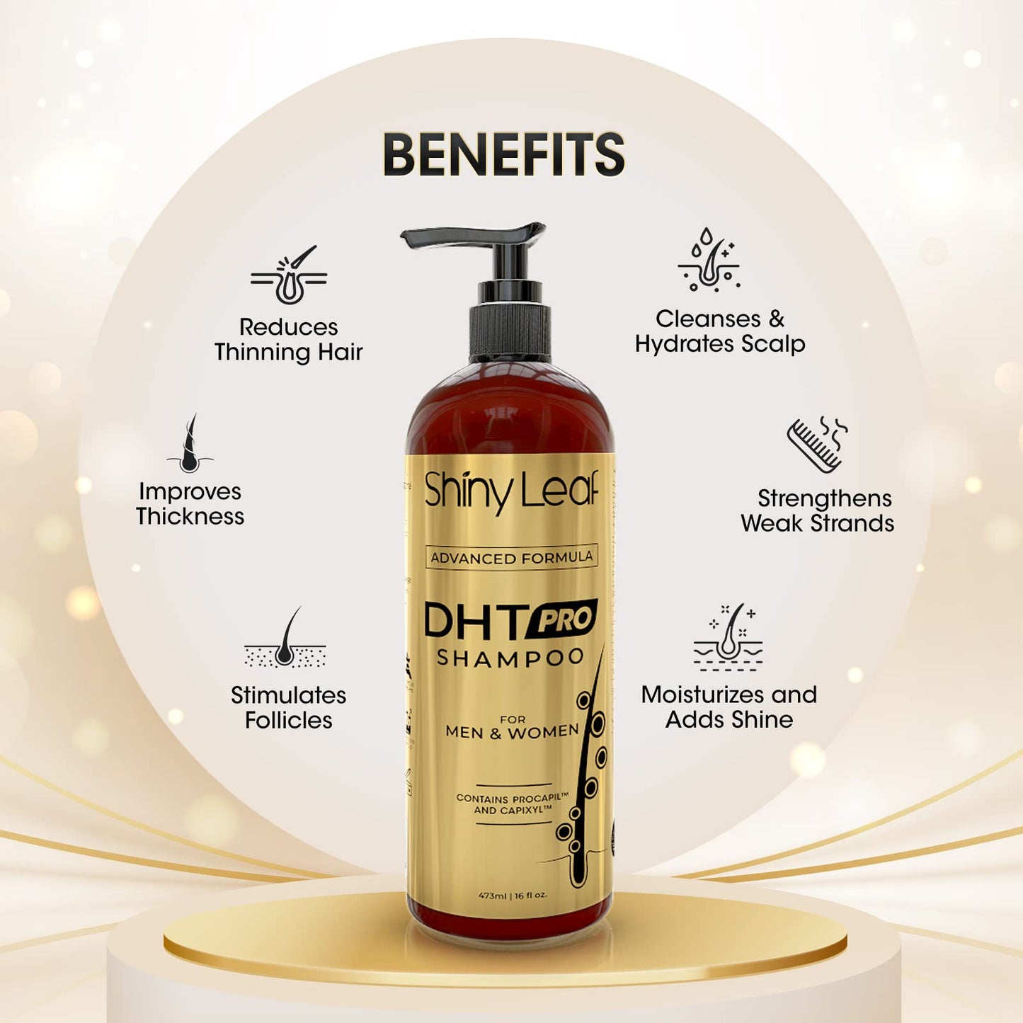 Shiny Leaf DHT Pro Shampoo – Advanced Formula with Capixyl & Procapil for Thicker, Fuller Hair