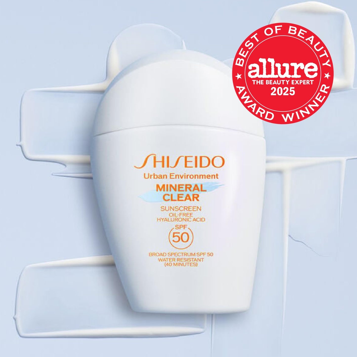 Shiseido Urban Environment Mineral Clear Sunscreen SPF 50 – Clear Finish, Improves Tone, Radiance, Wrinkles & Firmness (1 oz)