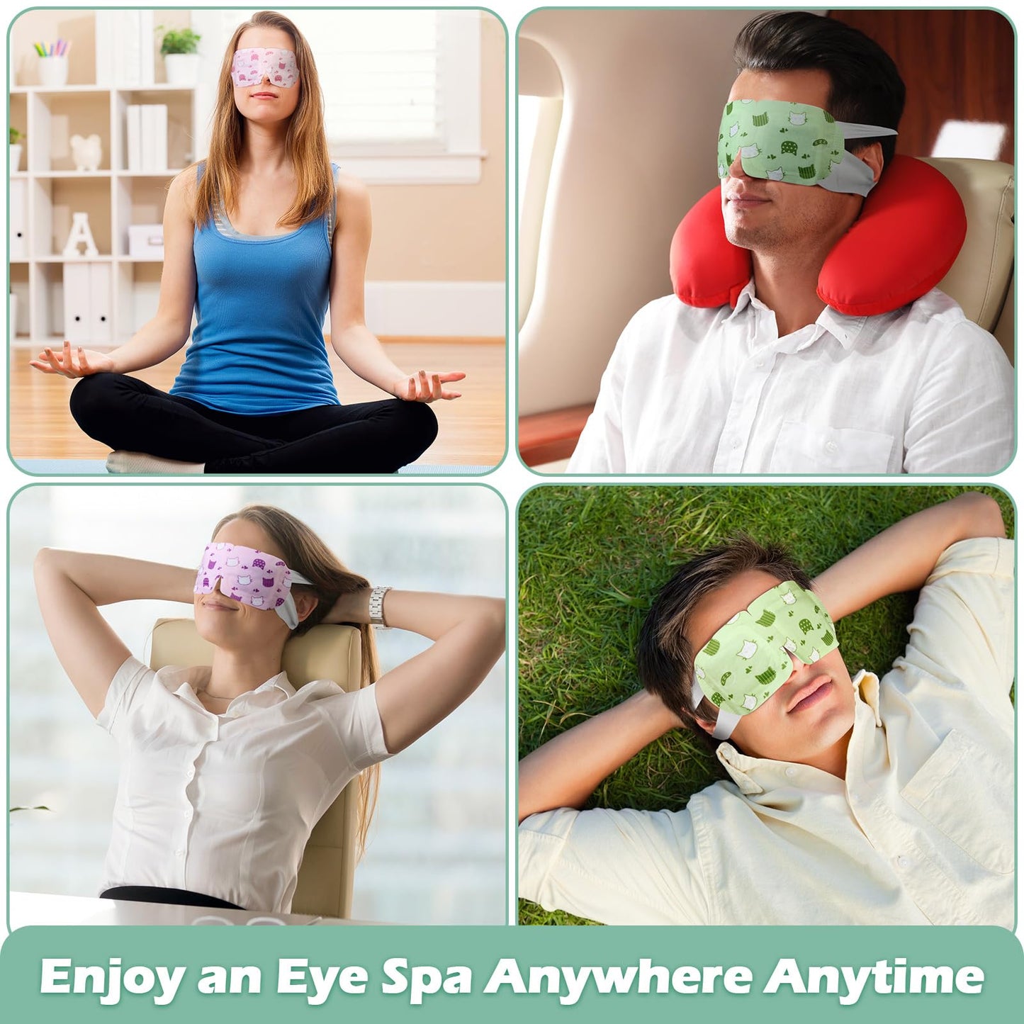 Silicherry 96 Pack Steam Eye Mask – Self-Heating Warm Compress (Lavender, Unscented, Rose)
