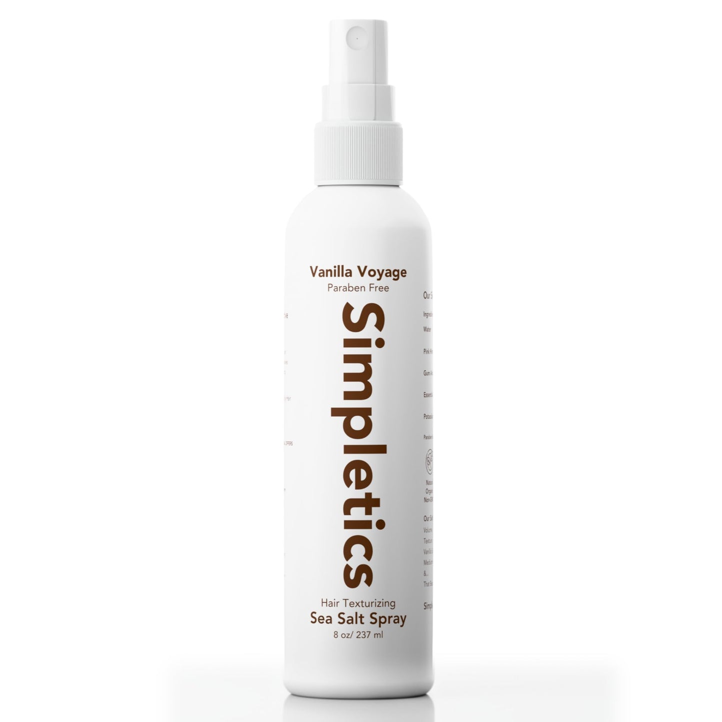 Simpletics Himalayan Sea Salt Hair Spray (Vanilla) – Light Hold, 5-Ingredient Formula, Paraben & Sulfate Free