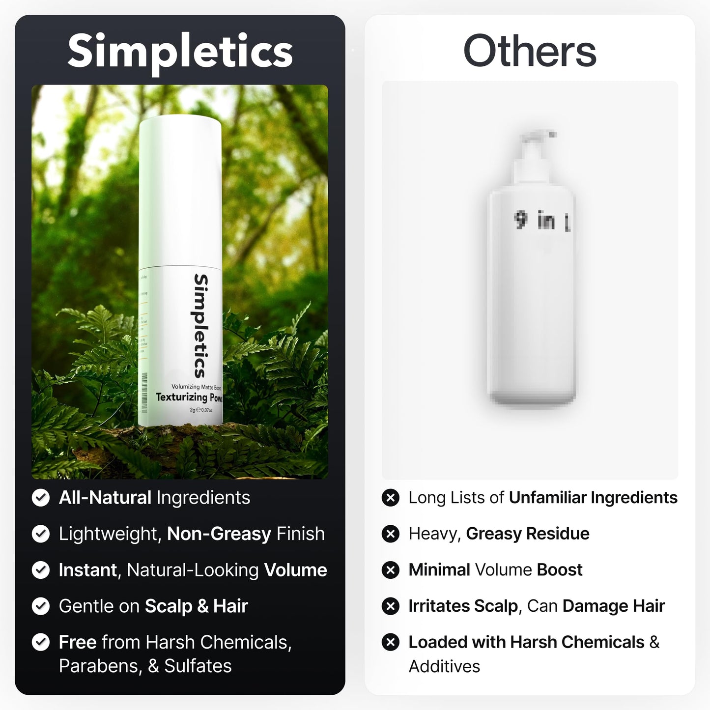 Simpletics Texturizing Powder – All-Natural 4-Ingredient Volume & Matte Finish