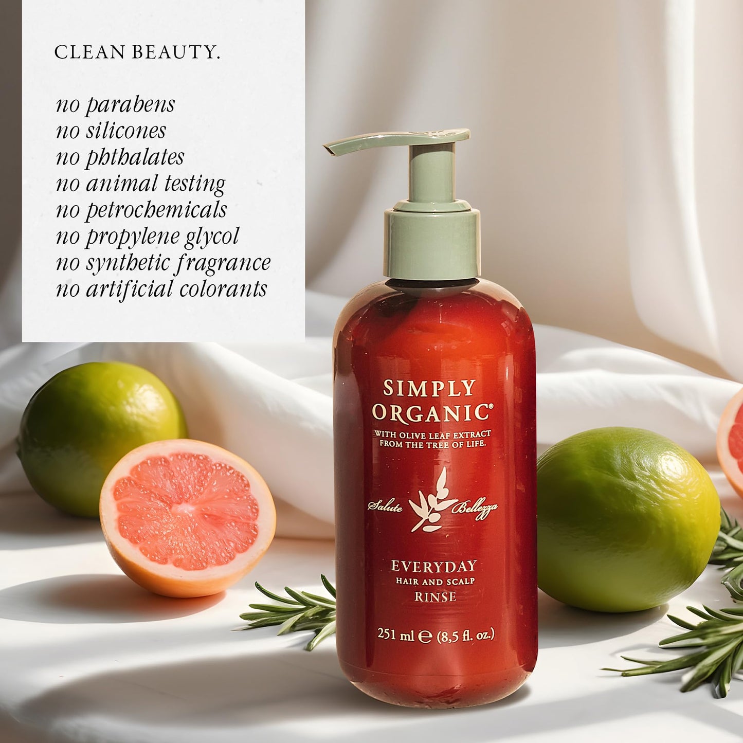 SIMPLY ORGANIC Hair & Scalp Rinse Daily Conditioner – Made in Italy, All Natural