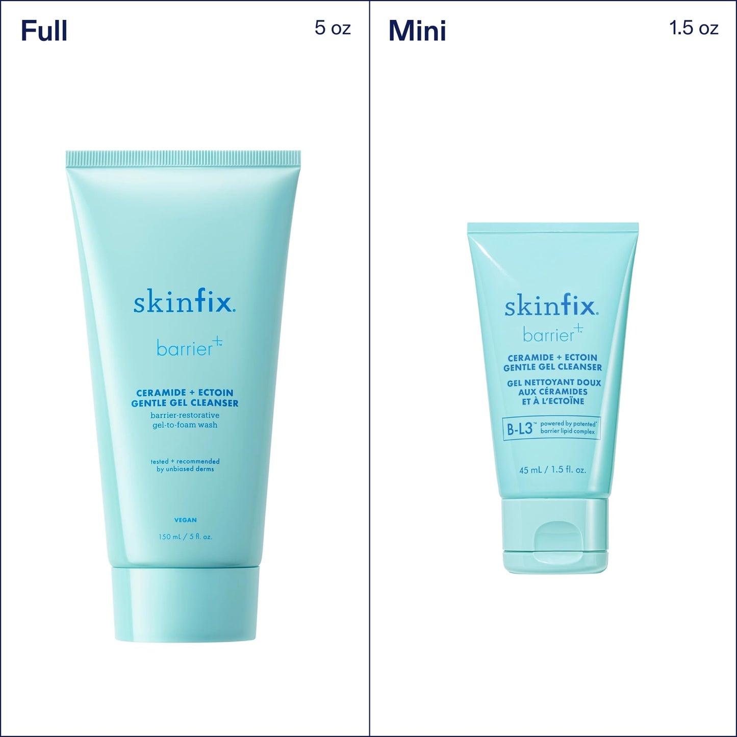 Skinfix Ceramide + Ectoin Gentle Gel Cleanser – 5 oz | Removes Makeup & SPF | Vegan & Cruelty-Free