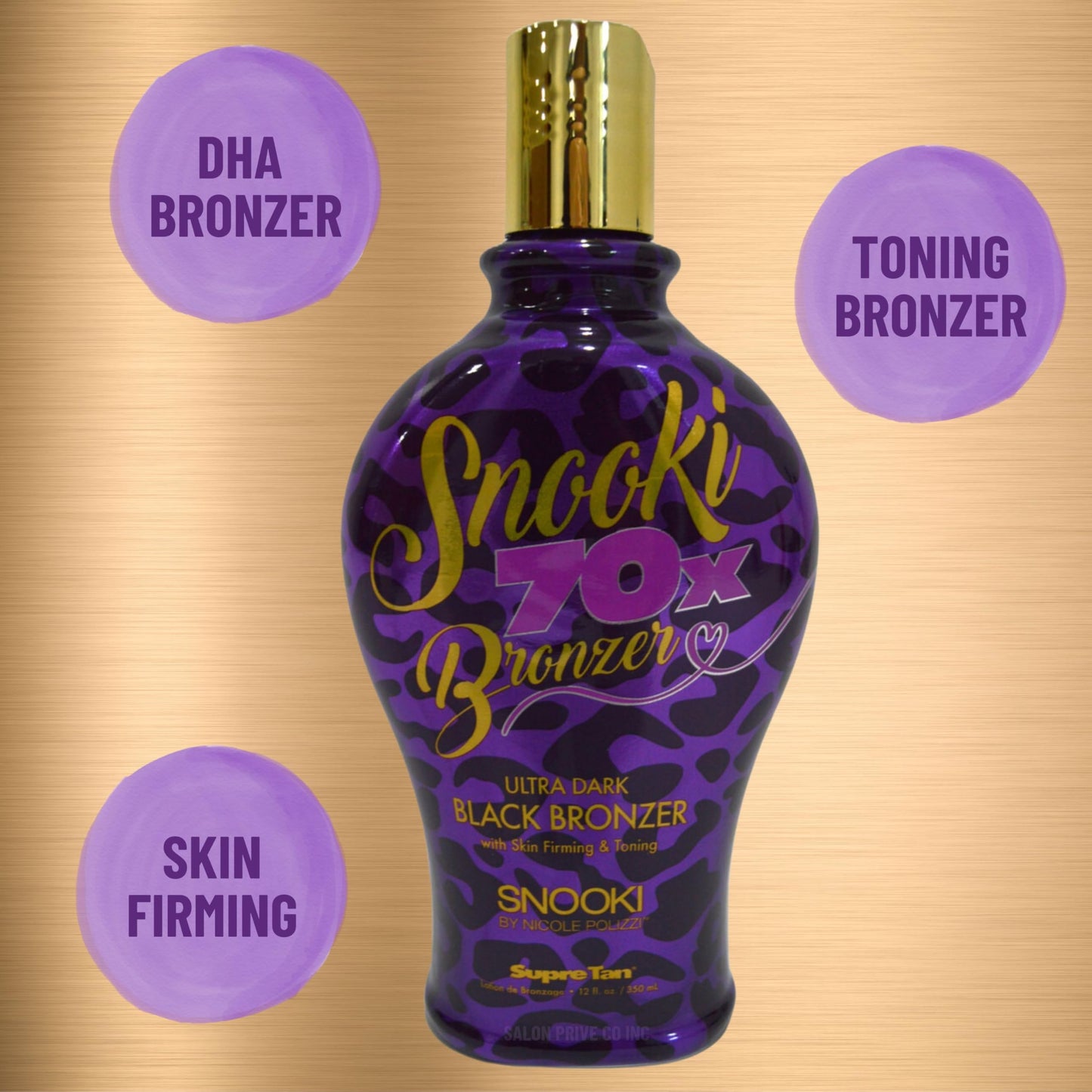 Supre Snooki Ultra Dark 70X Black Bronzer Tanning Lotion – 12 oz, Paraben & Gluten Free