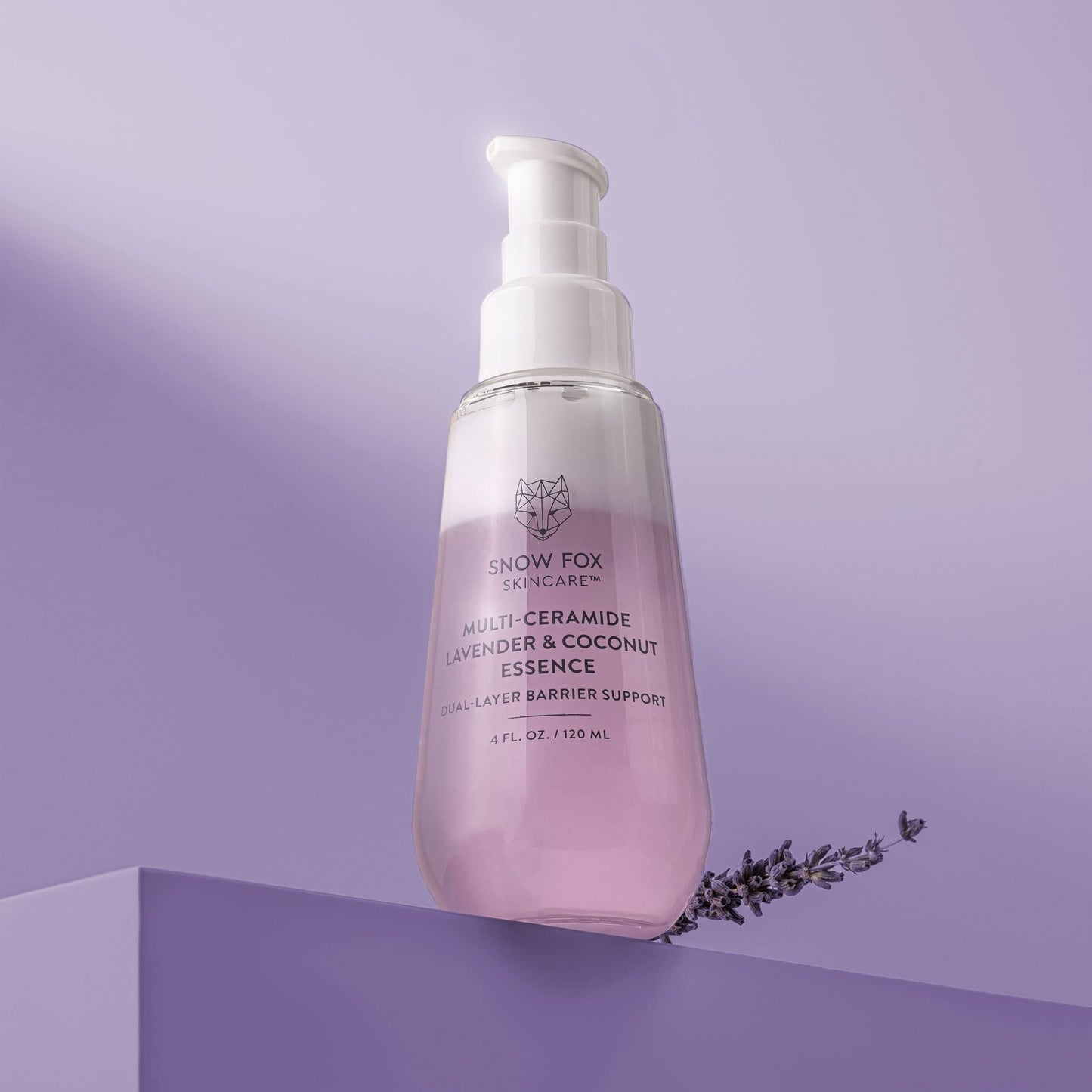 Snow Fox Skincare - Multi-Ceramide French Lavender & Coconut Essence Serum | Hydration for Dry, Mature, Sensitive Skin