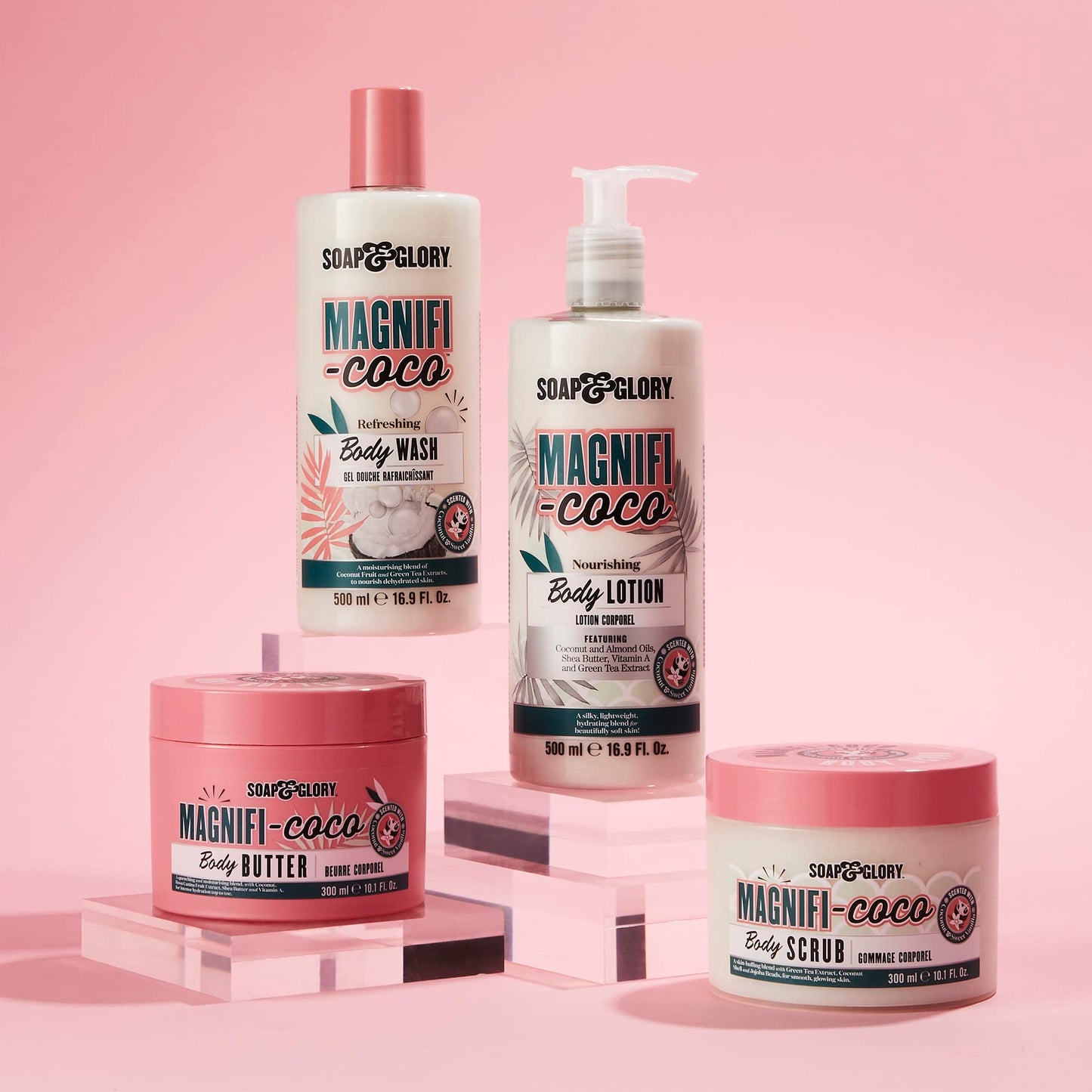 Soap & Glory Magnificoco Buff and Ready Coconut Body Scrub – Pack of 2 (300ml each)