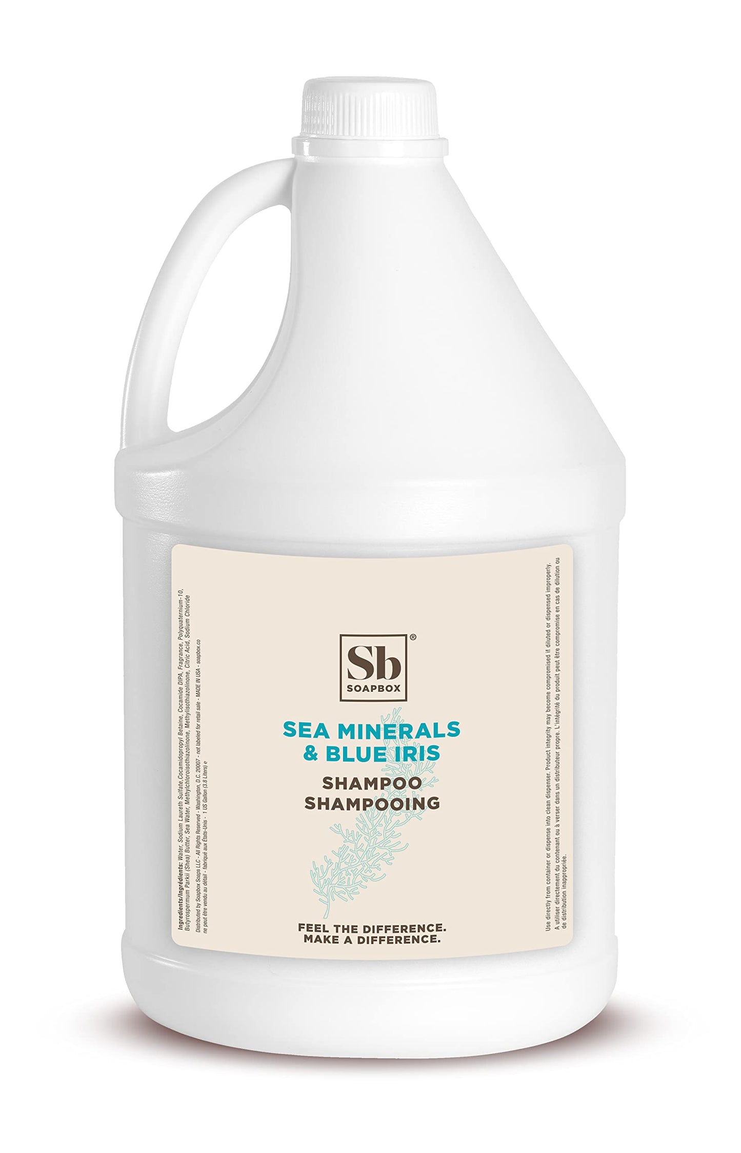 Soapbox Sea Minerals & Blue Iris Shampoo – Vegan, Color Safe, Sulfate-Free Refill Gallon