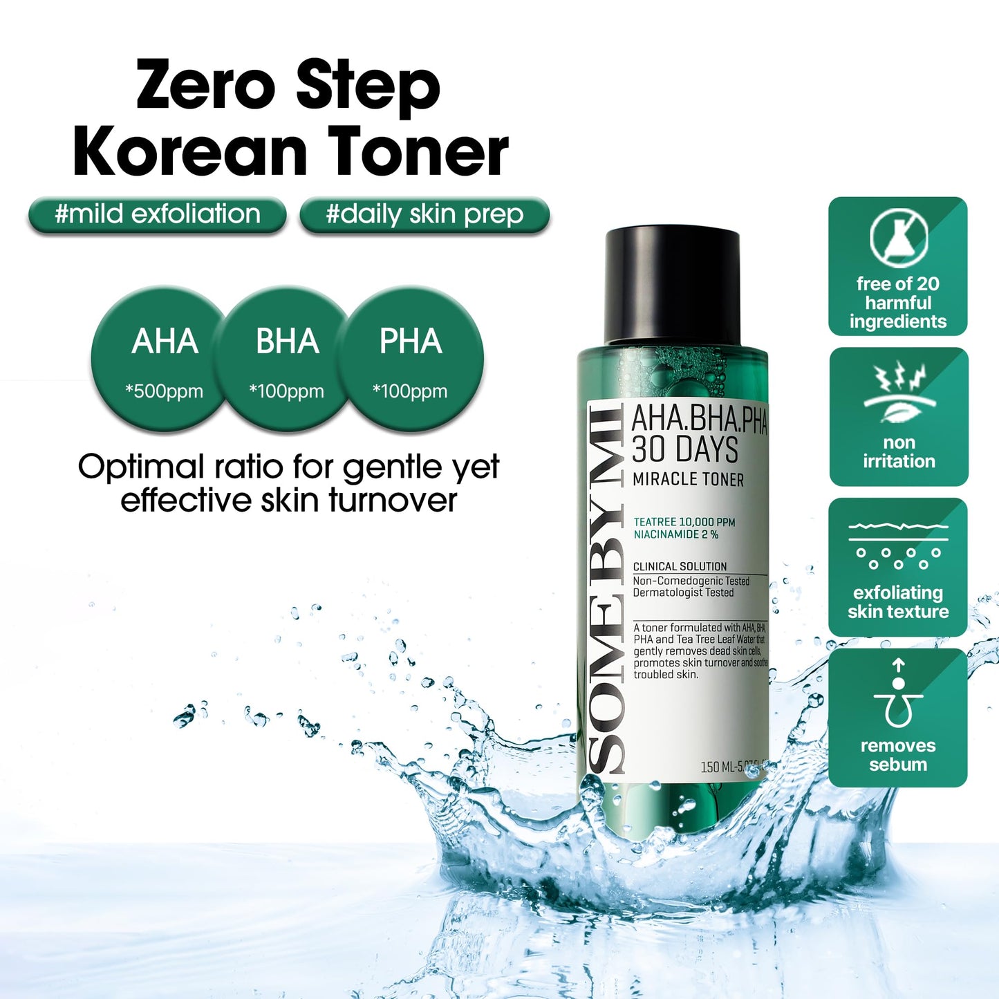 SOME BY MI AHA BHA PHA 30 Days Miracle Toner – Pack of 2 | Korean Exfoliating Toner for All Skin Types