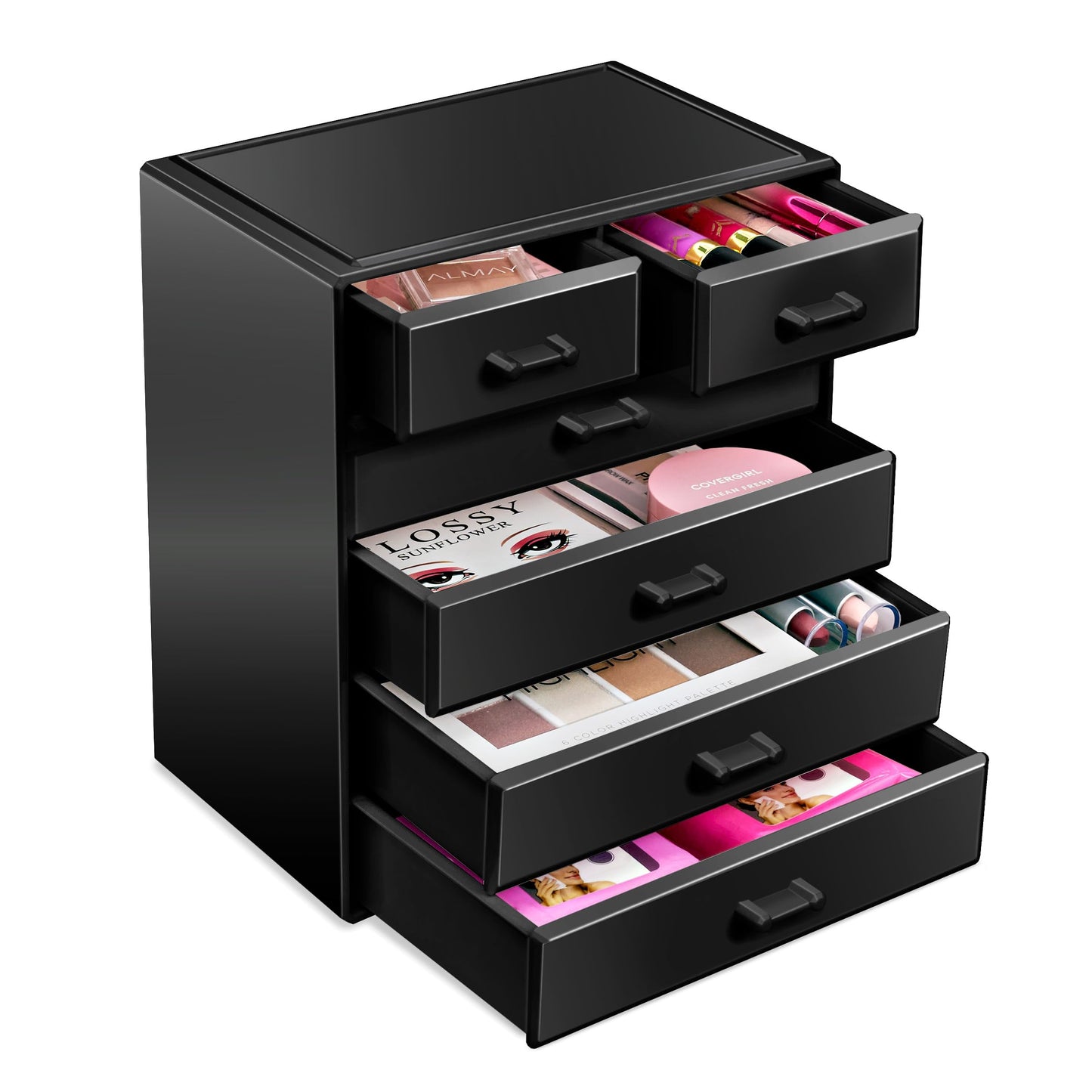 Sorbus Acrylic Makeup Organizer – Large 4-Drawer + 2-Small Drawer Vanity Storage