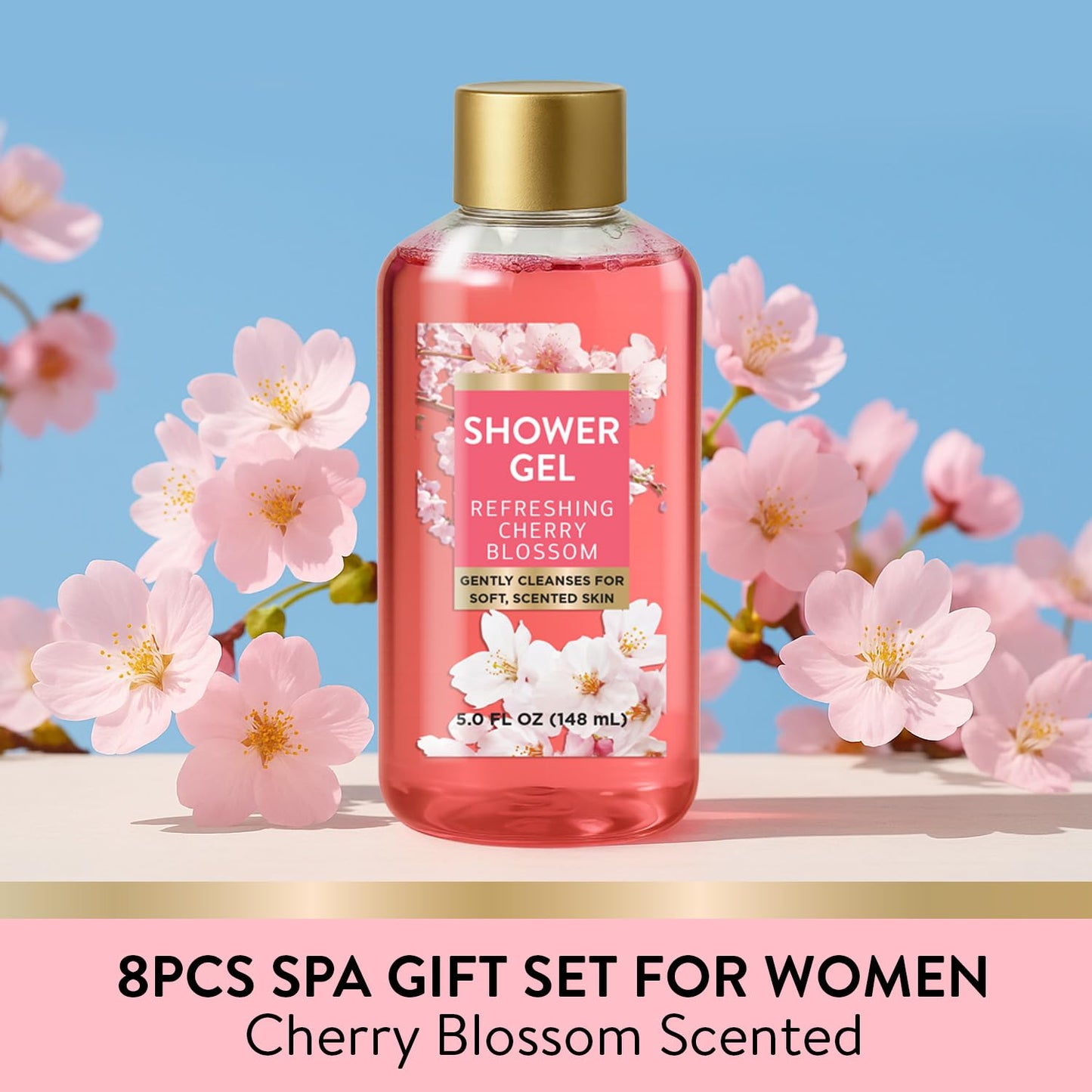 Spa Luxetique 8-Piece Cherry Blossom Gift Set for Women