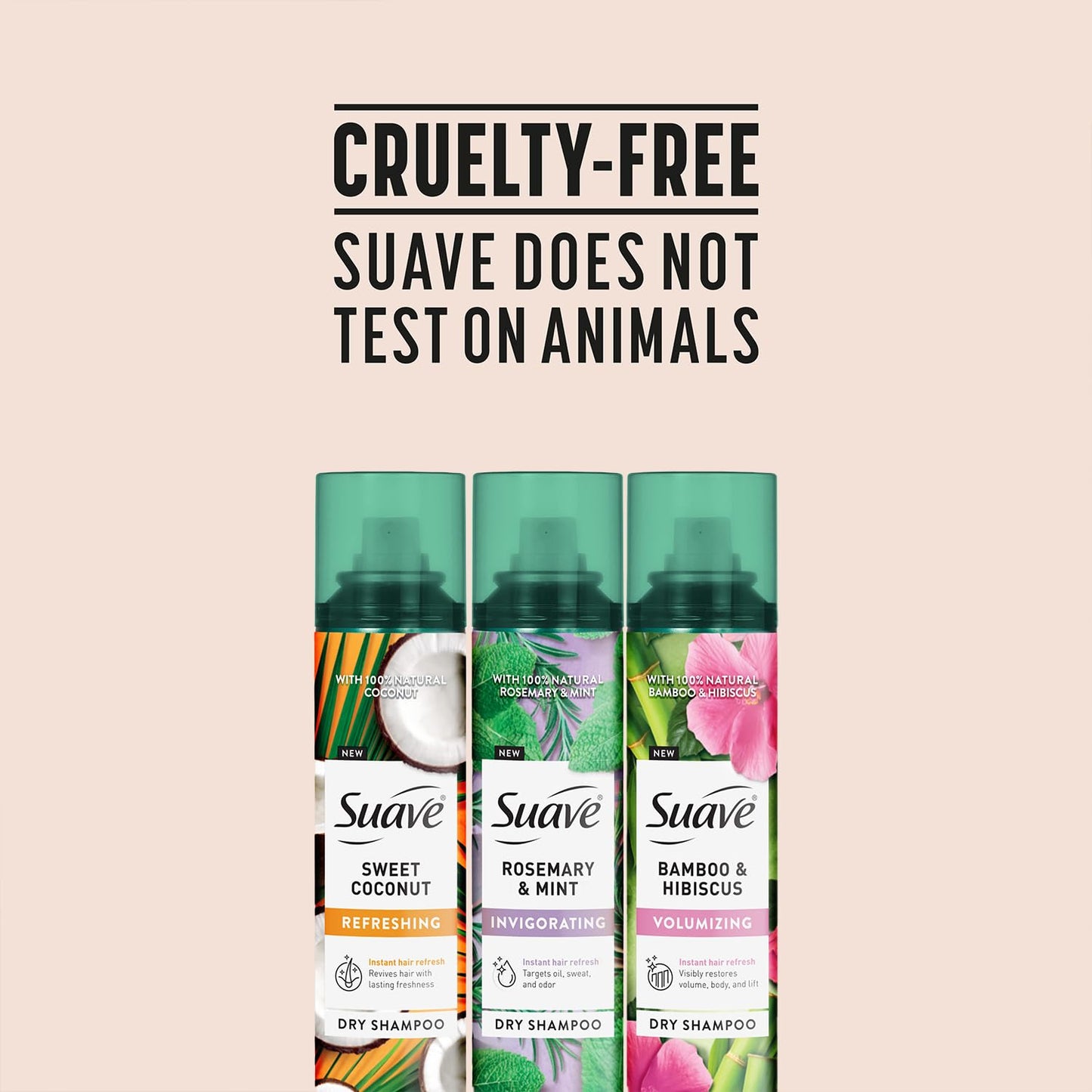 Suave Dry Shampoo Spray Variety 3-Pack – Rosemary & Mint, Bamboo & Hibiscus, Sweet Coconut (4.3 oz each)