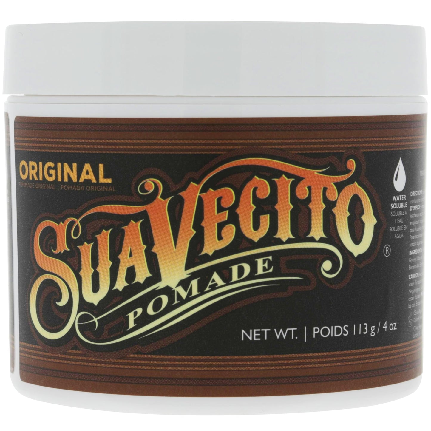 Suavecito Pomade Original Hold 4 oz – 3 Pack | Medium Hold, Water-Based, Flake-Free