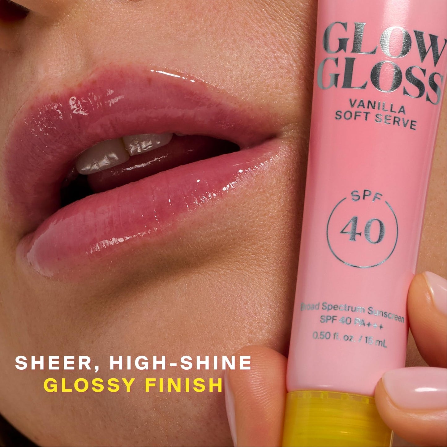 Supergoop! Glow Gloss SPF 40 Lip Balm – Vanilla Soft Serve, Sheer Pink Tint, High Shine