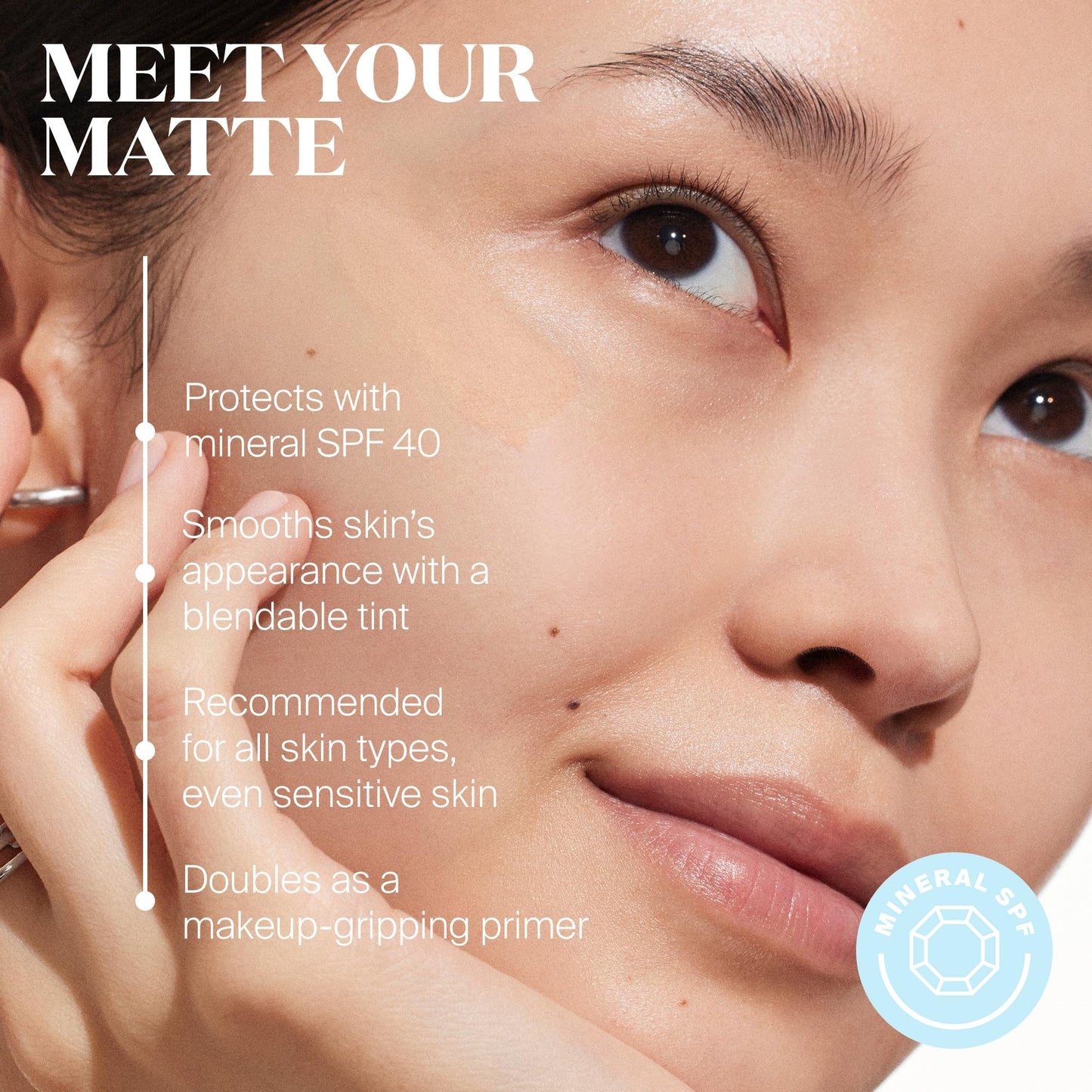Supergoop! Mineral Mattescreen SPF 40 - Oil-Free Sunscreen for Matte Skin, Pores & Shine Control - 45 mL