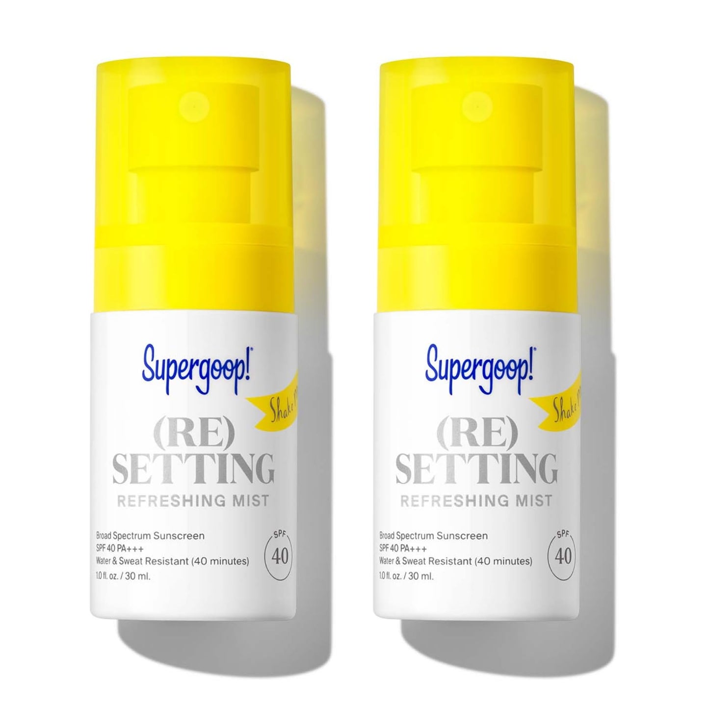 Supergoop! Re-setting Refreshing Mist SPF 40 PA+++ — 2-Pack (1 fl oz each) | Makeup Setting & UV Protection