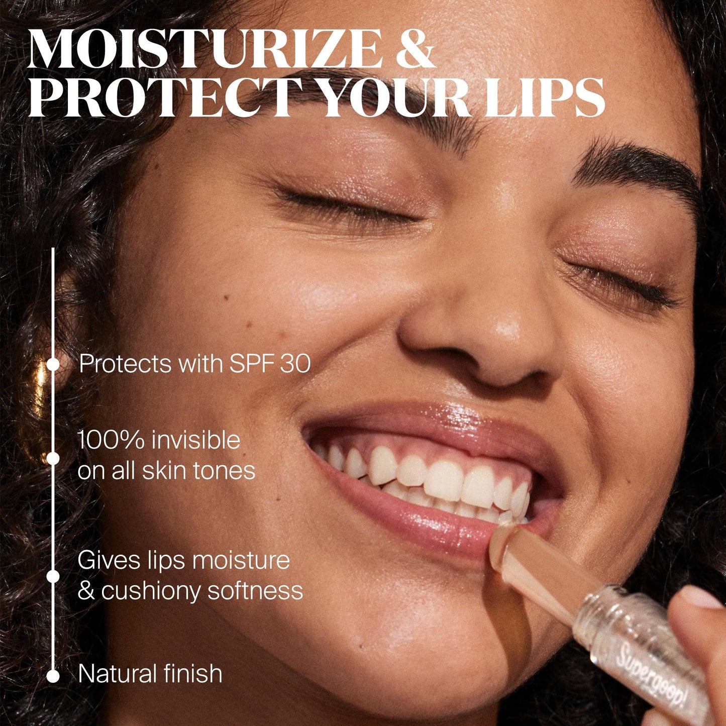 Supergoop! Unseen Lip Balm SPF 30 — Invisible, Lightweight UV Lip Protector (0.12 oz)