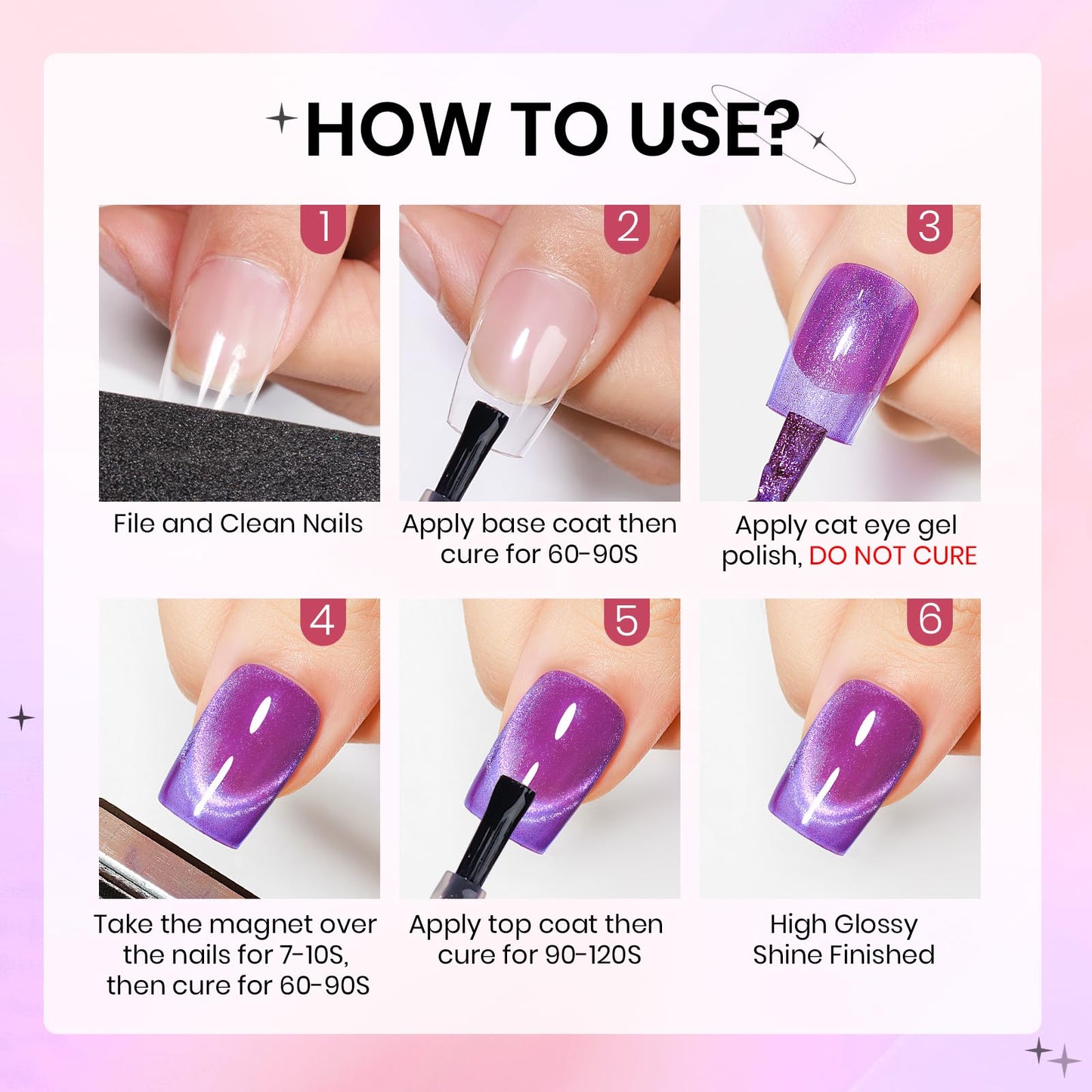 SUPWEE 12 Colors Neon Cat Eye Gel Nail Polish with Magnetic Tool – Vibrant Cat Eye Effects
