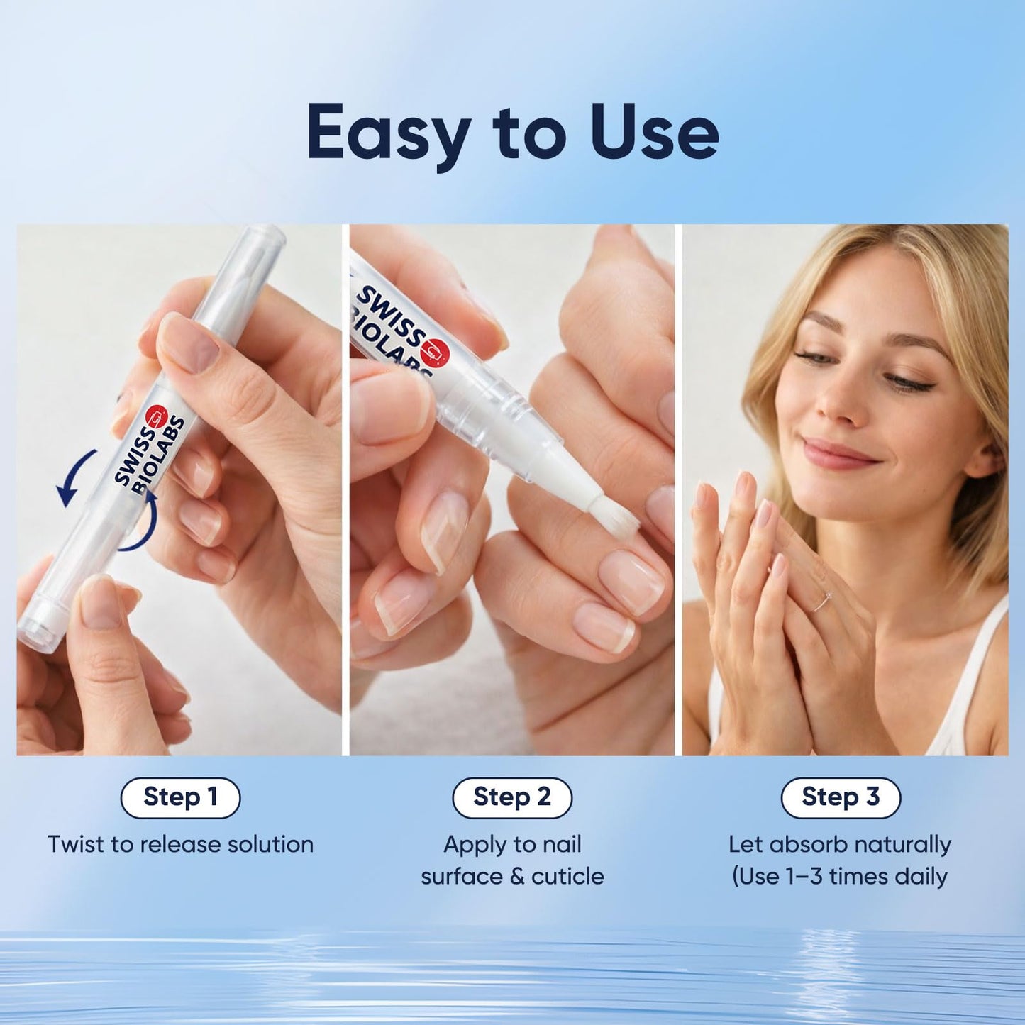 Swiss Biolabs Nail Fungus Pen: 25% Undecylenic Acid & Tea Tree Oil for Nail Repair & Strength