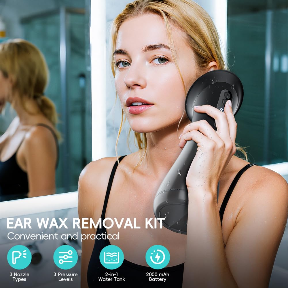 Temodu Ear Wax Removal with LED Display - Rechargeable Ear Cleaner, 3 Modes, 12 Tips