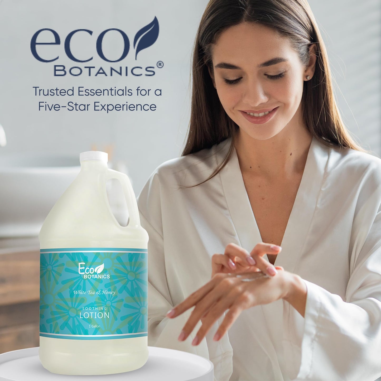 Terra Pure Eco Botanics Natural Lotion with Raw Honey & White Tea | 4-Gallon Bulk Hospitality Toiletries for Airbnb, Hotels, and Homes