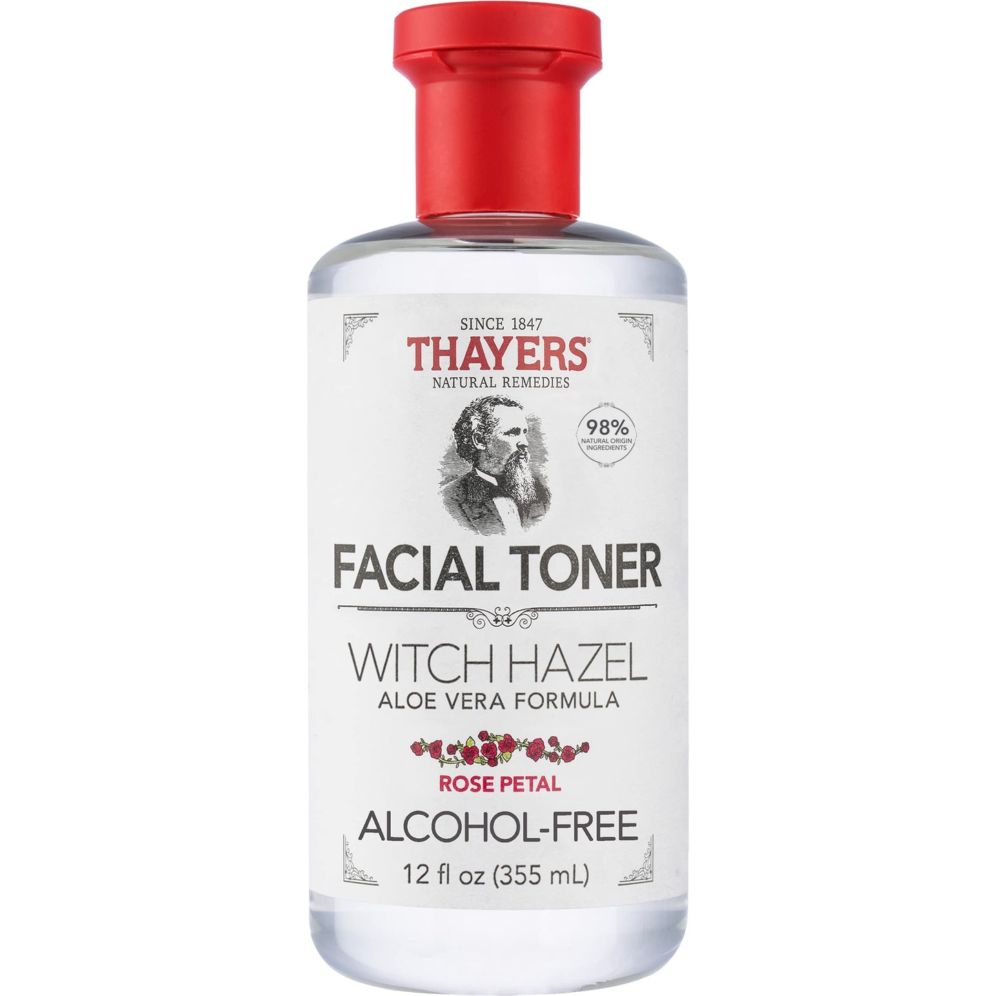 THAYERS Alcohol-Free Rose Petal Witch Hazel Toner with Aloe Vera, 12 Oz (Pack of 3)