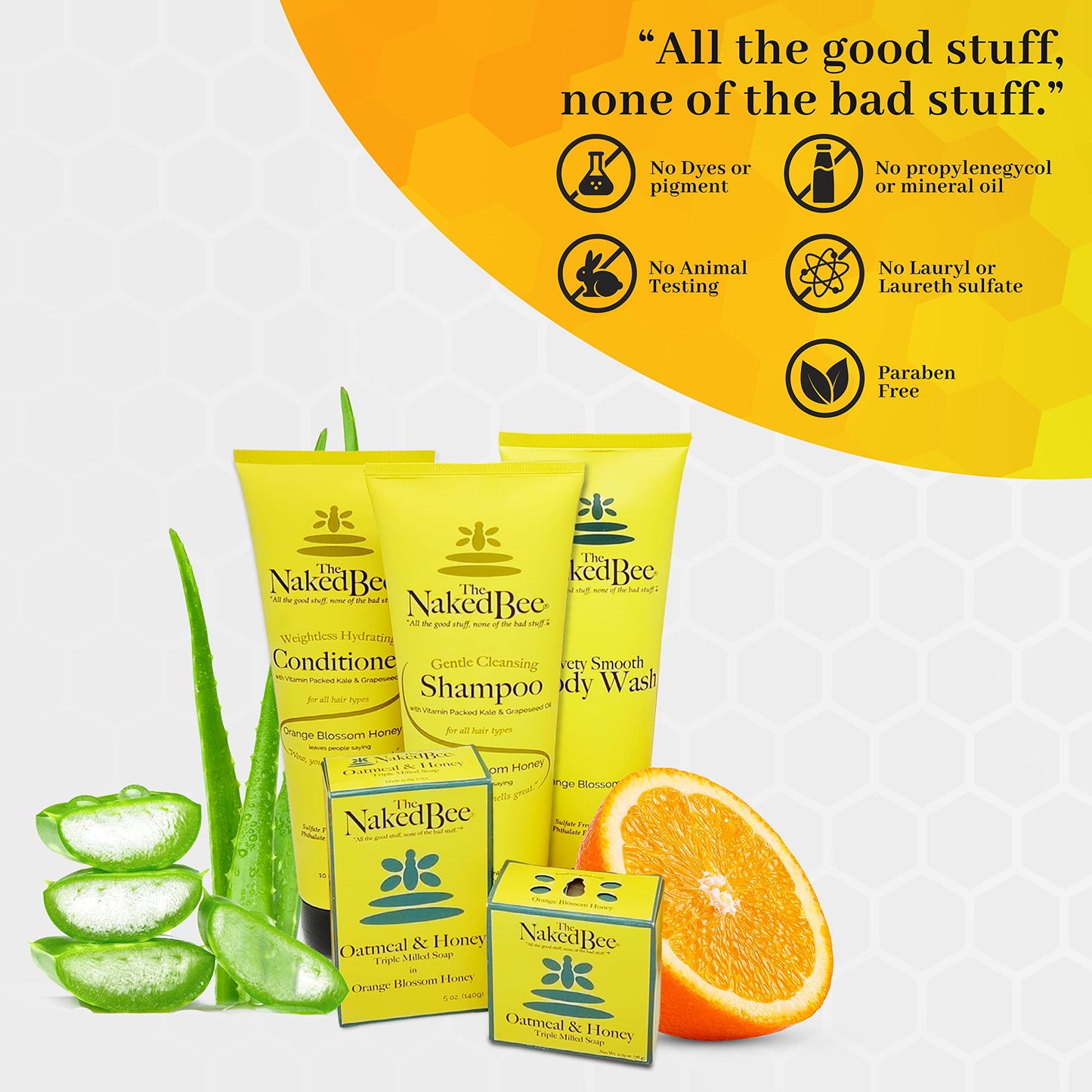 The Naked Bee 3-Pack Hand & Body Lotion — Orange Blossom, Grapefruit & Coconut Honey (6.7 oz each)