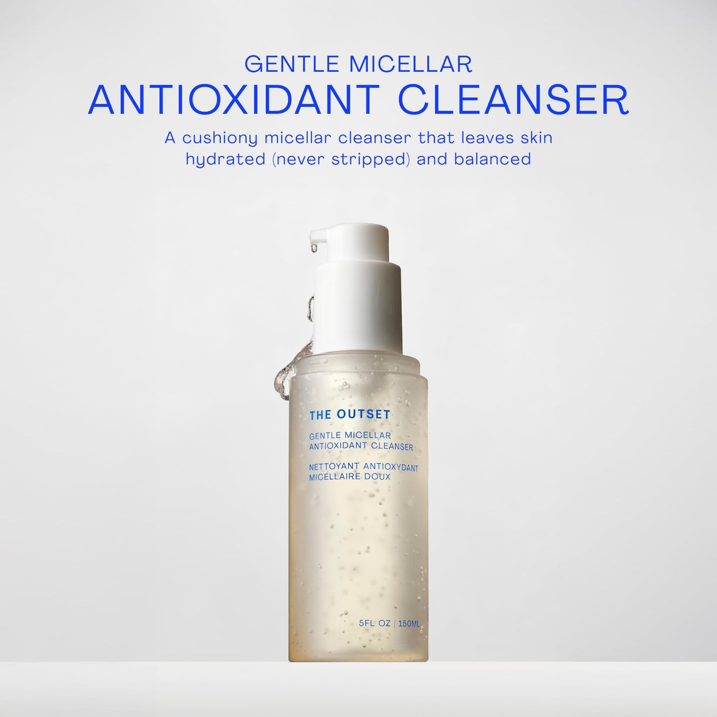 The Outset Micellar Antioxidant Cleanser – Hydrating Gel, Fragrance-Free, Vegan, Gluten-Free (5 oz)
