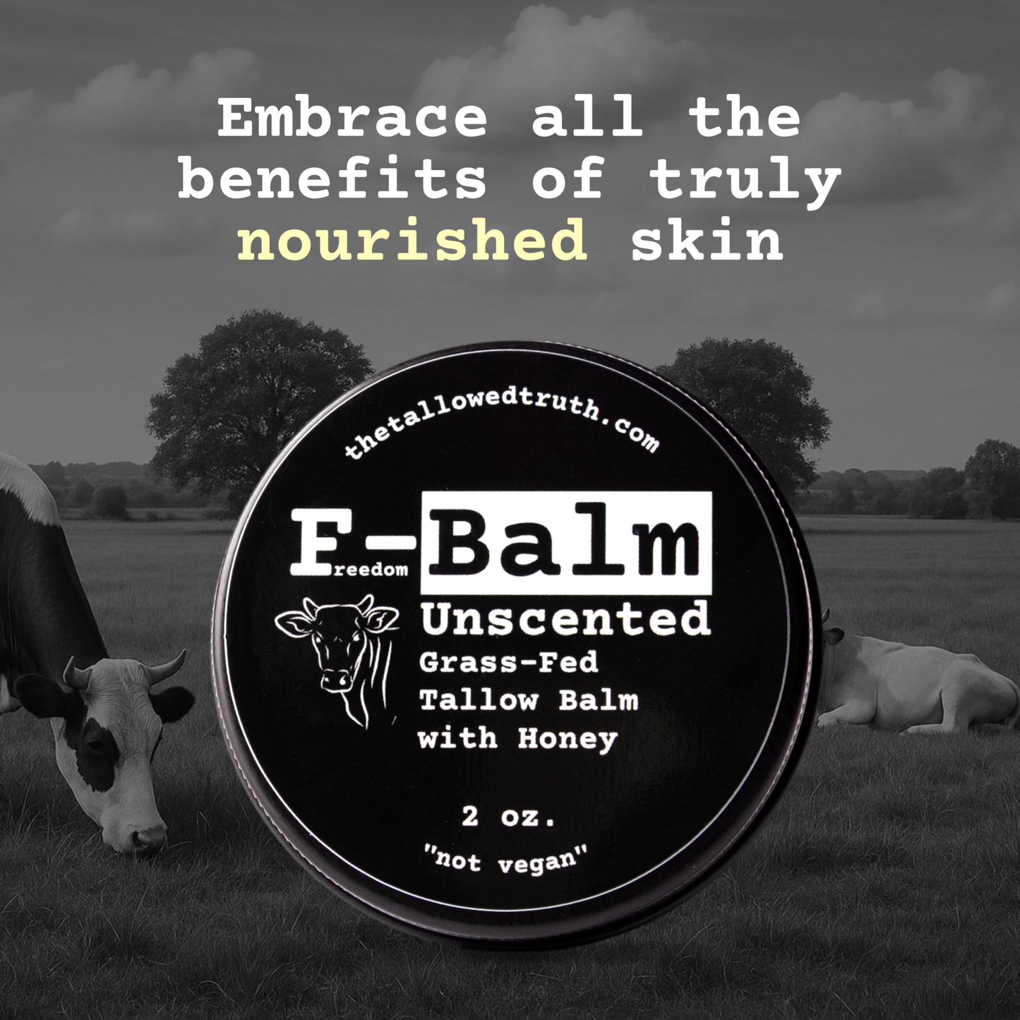The Tallowed Truth F-Balm Tallow – Grass-Fed & Grass-Finished, 5-Ingredient All-Purpose Balm – 2 oz – Made in Canada