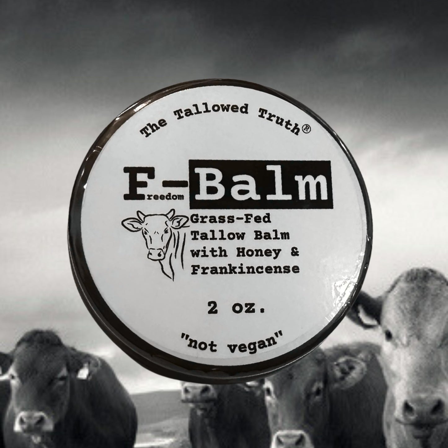 The Tallowed Truth F-Balm Tallow – Grass-fed, Grass-finished Tallow – 5 Ingredients Only – Canadian-made All-Purpose Tallow Balm – Made in Canada – For Face & Body (2 oz, Original)