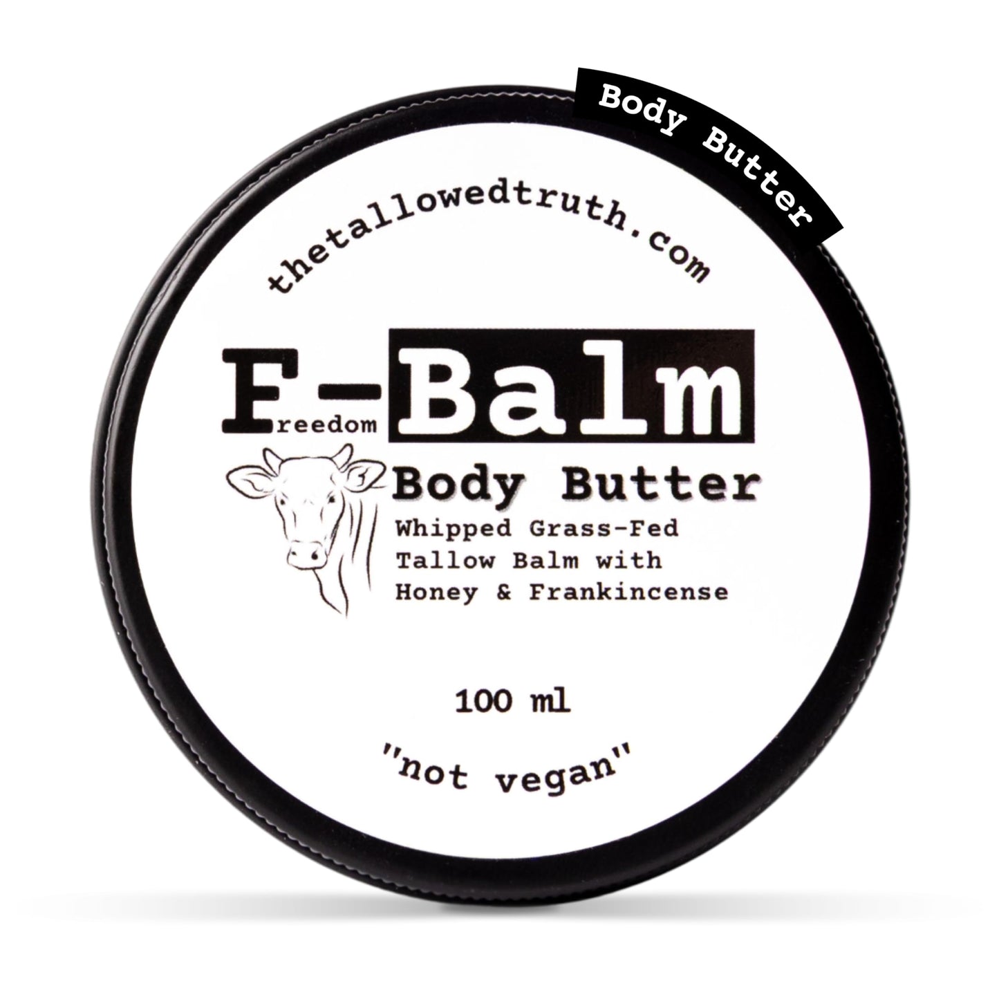 The Tallowed Truth F-Balm Whipped Body Butter – Grass-Fed Tallow Moisturizer