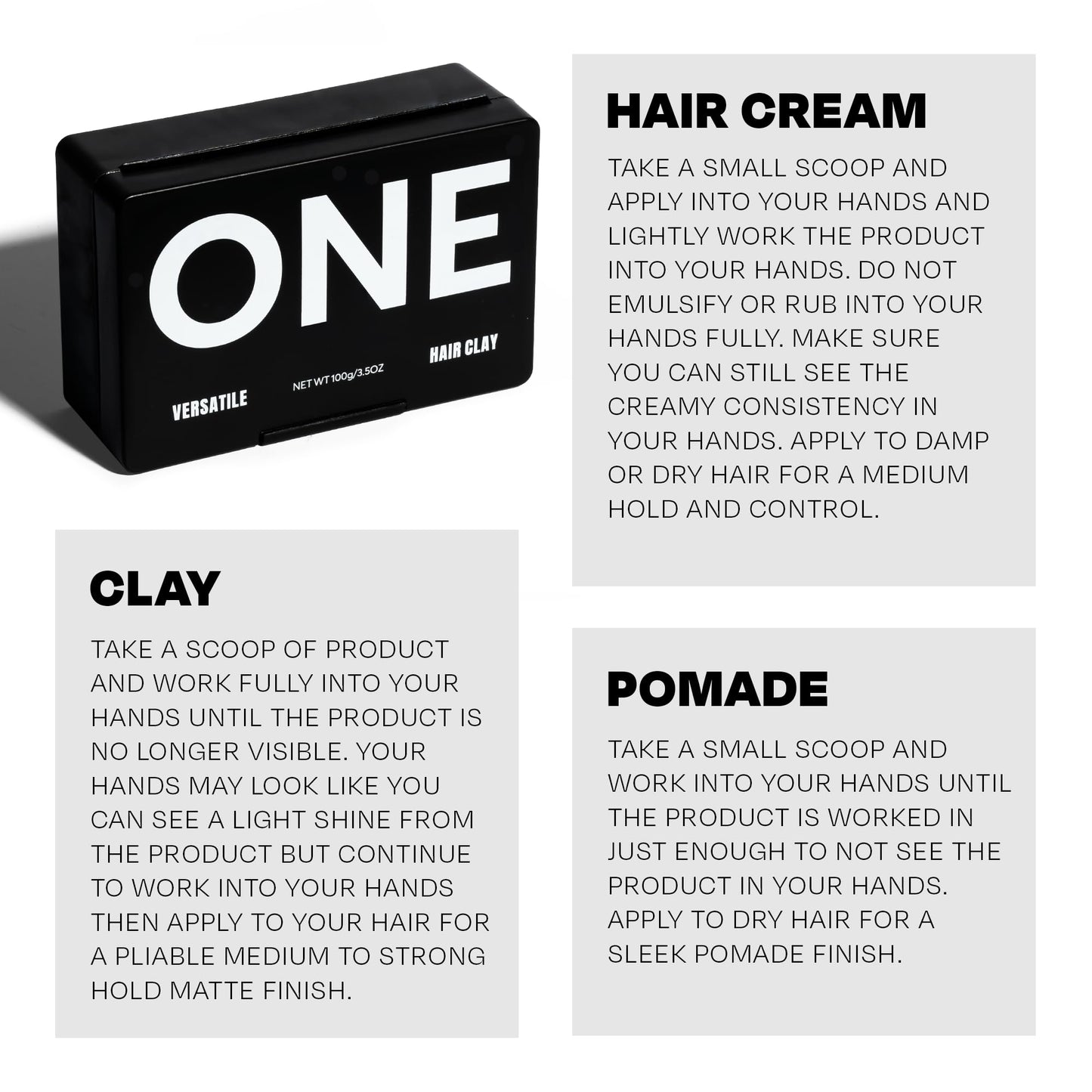 THESALONGUY ONE Hair Clay for Men — 3-in-1 Styling Cream, Clay & Pomade (3.5 oz)