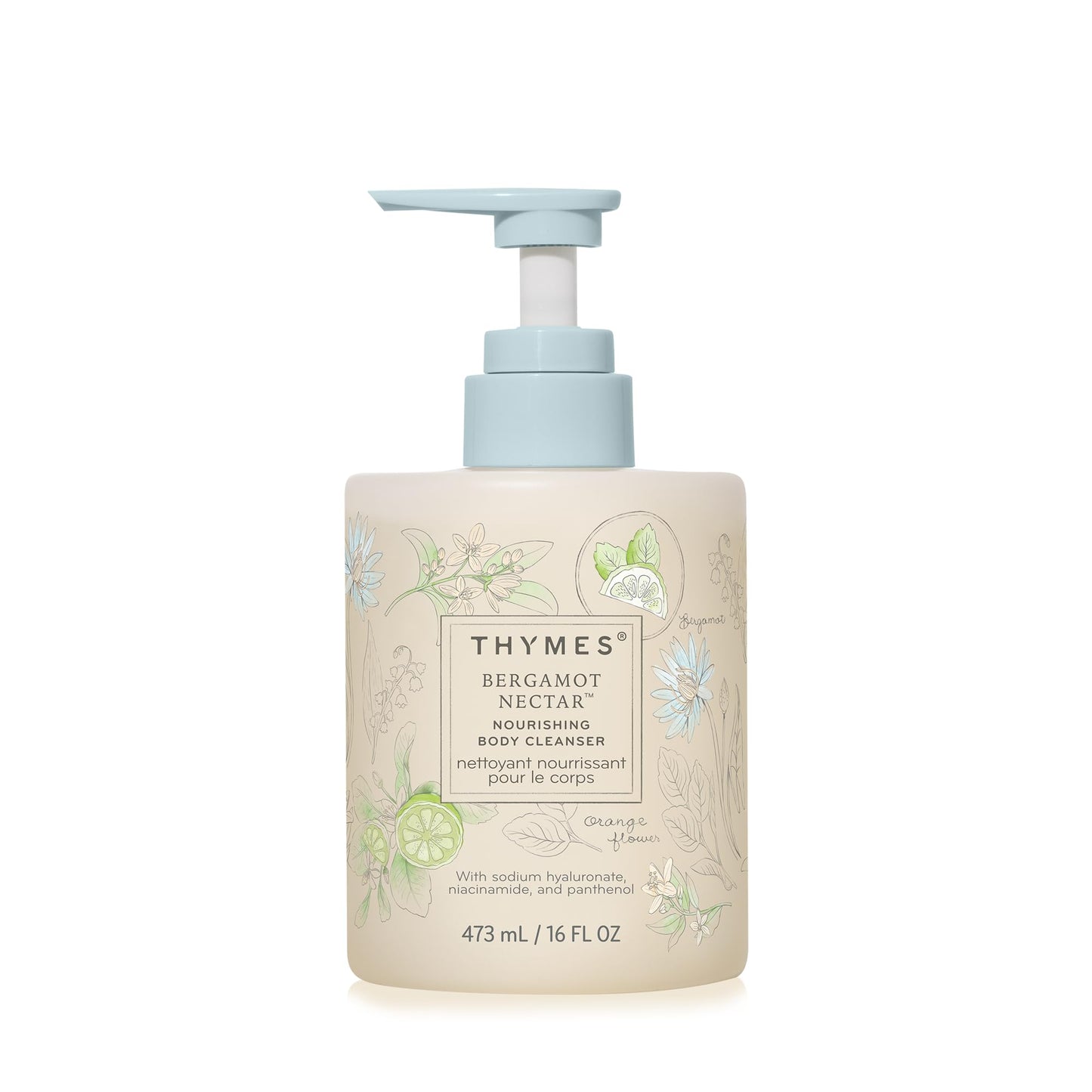Thymes Nourishing Body Cleanser – Bergamot Nectar Hydrating Body Wash (16 oz)