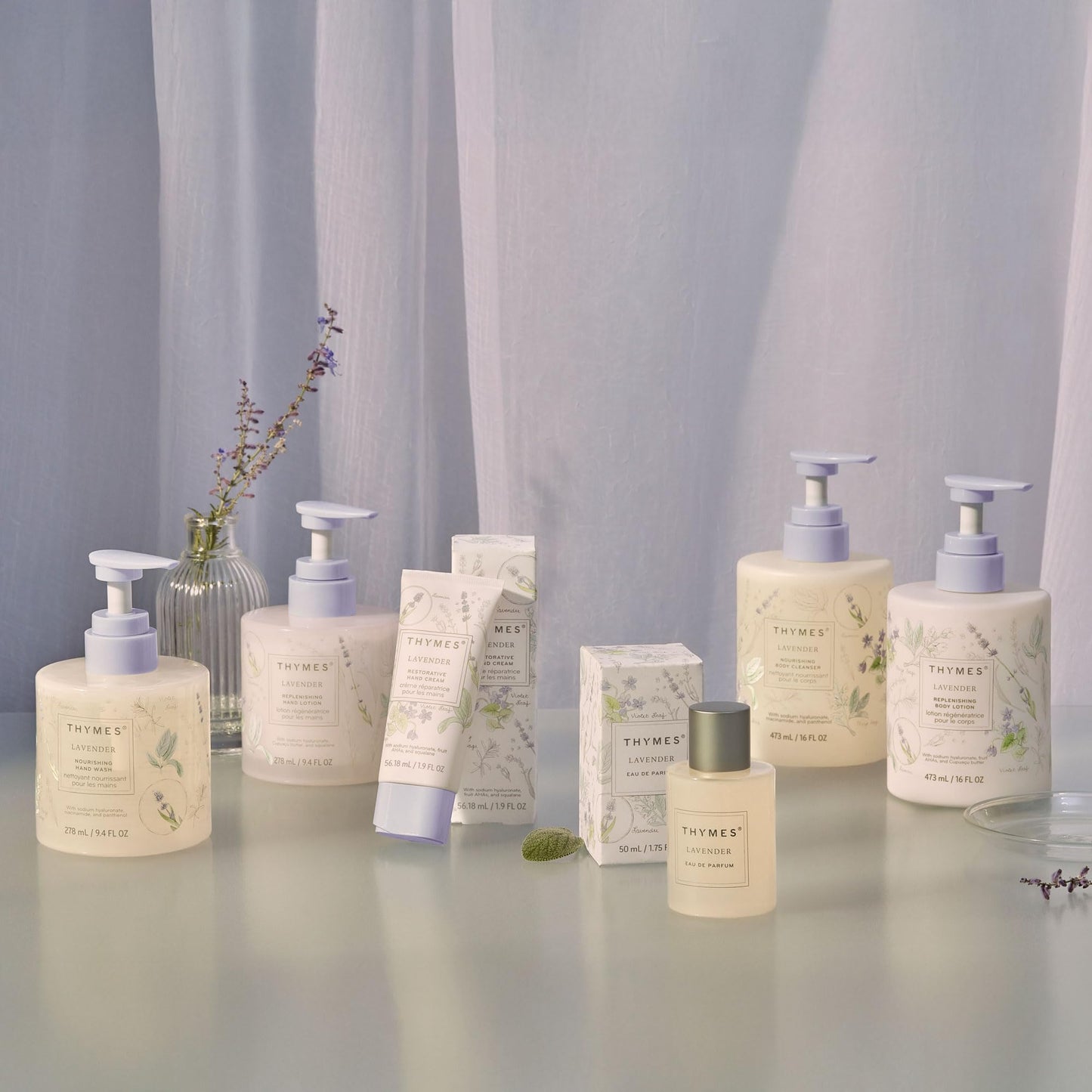 Thymes Nourishing Body Cleanser – Hydrating Lavender Body Wash with Pump, 16 fl oz