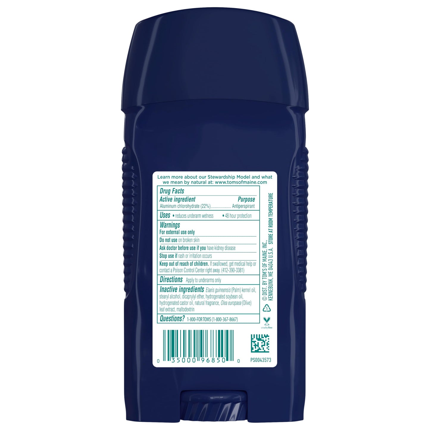 Tom's of Maine Mountain Spring Antiperspirant for Men – 3-Pack, 2.8 oz each
