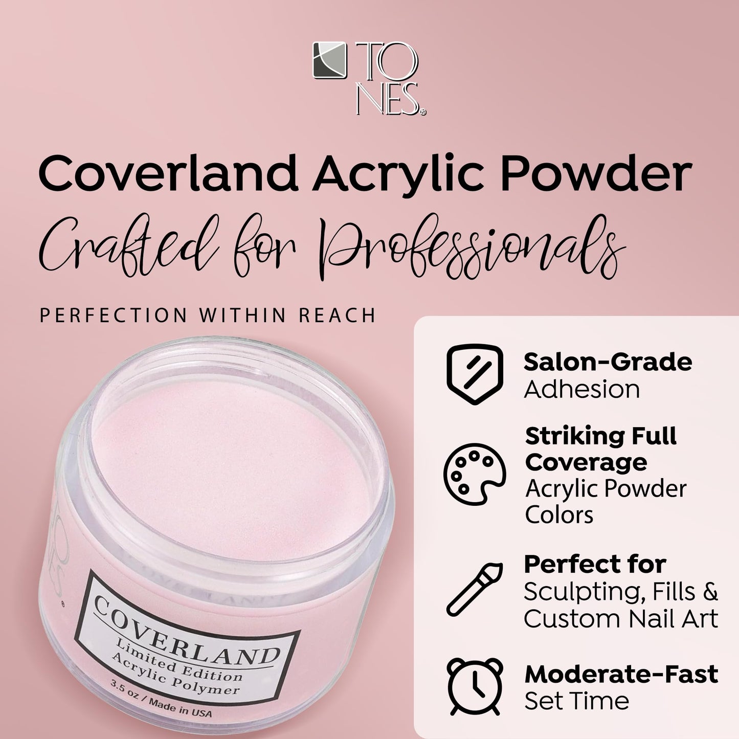 Coverland Acrylic Powder 3.5oz Blush Pink – Limited Edition | TONES