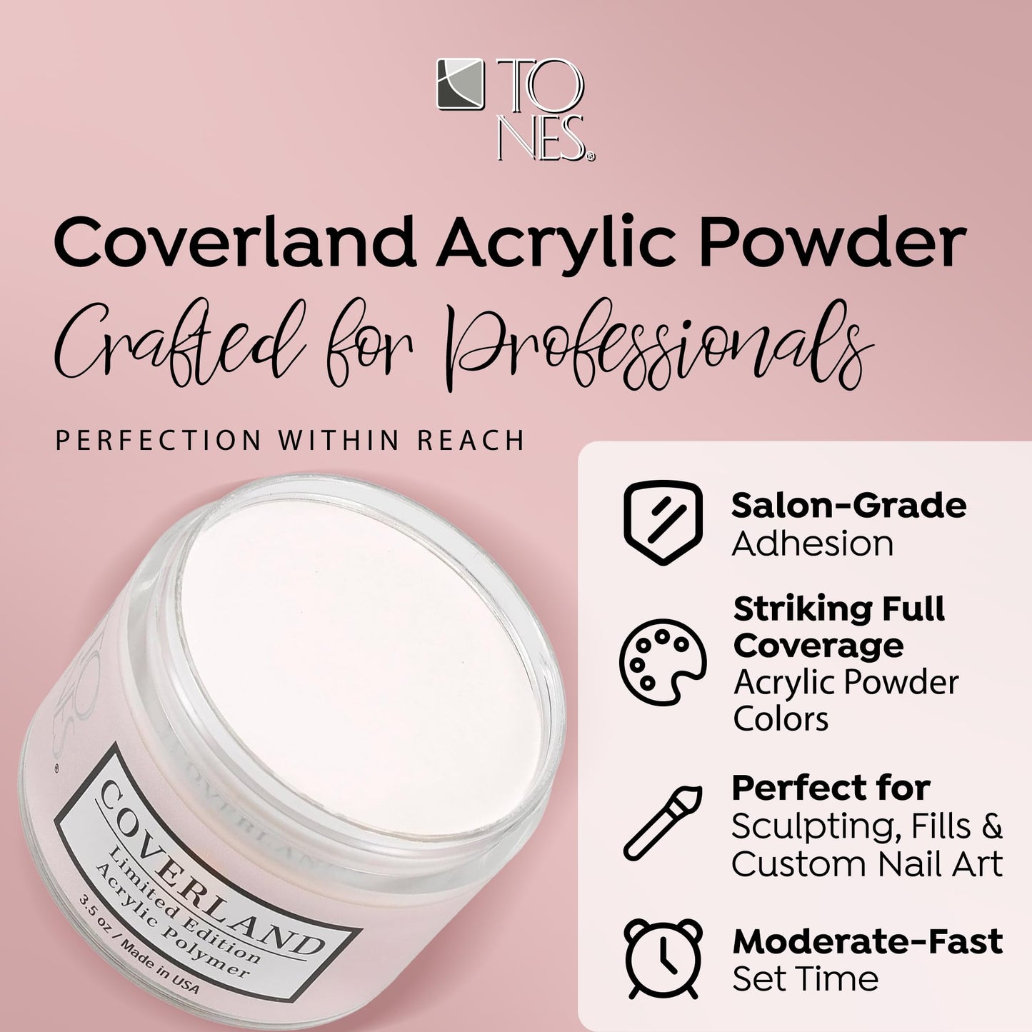 Coverland Acrylic Powder 3.5oz Light White – Limited Edition | TONES