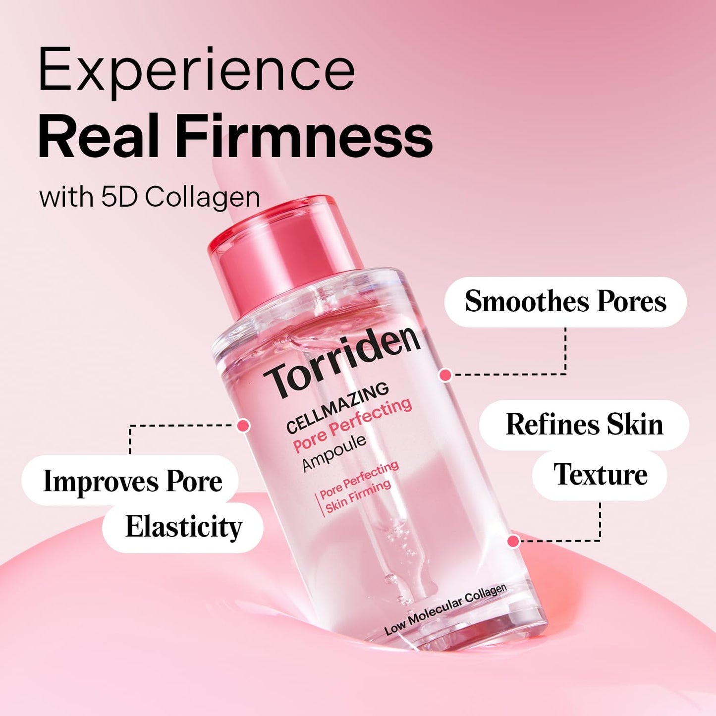 Torriden CELLMAZING Pore Perfecting Ampoule – 30ml | 5D Collagen, Peptide Complex, PHA & LHA | Korean Skincare