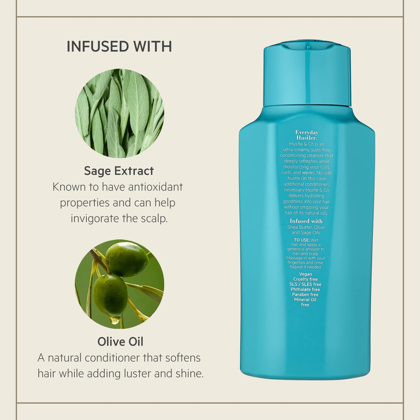 TPH by Taraji Hustle & Co Hydrating Co-Wash with Olive Oil, Shea Butter & Sage