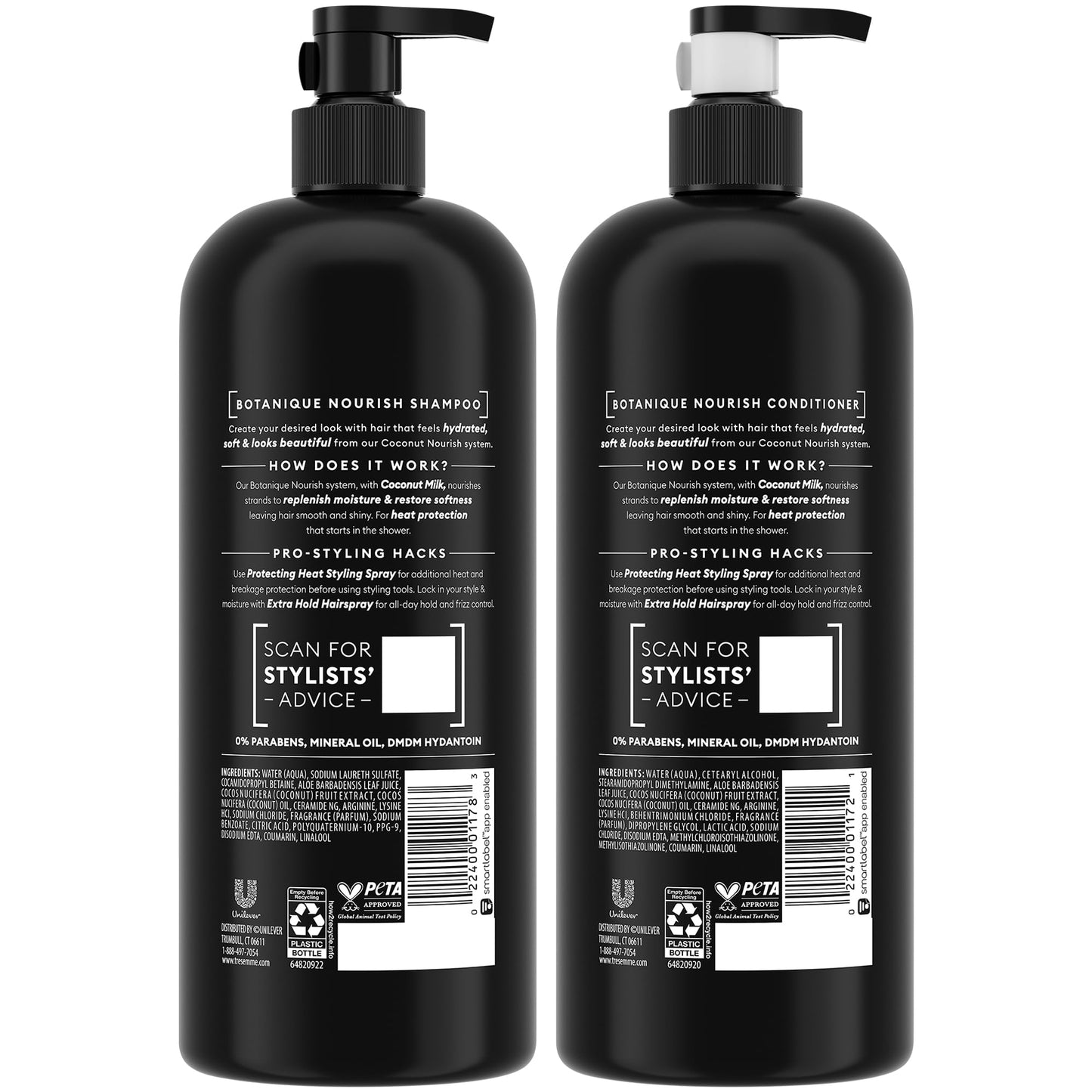TRESemmé Botanique Nourish Shampoo & Conditioner Set – Anti-Frizz with Coconut Milk & Aloe Vera
