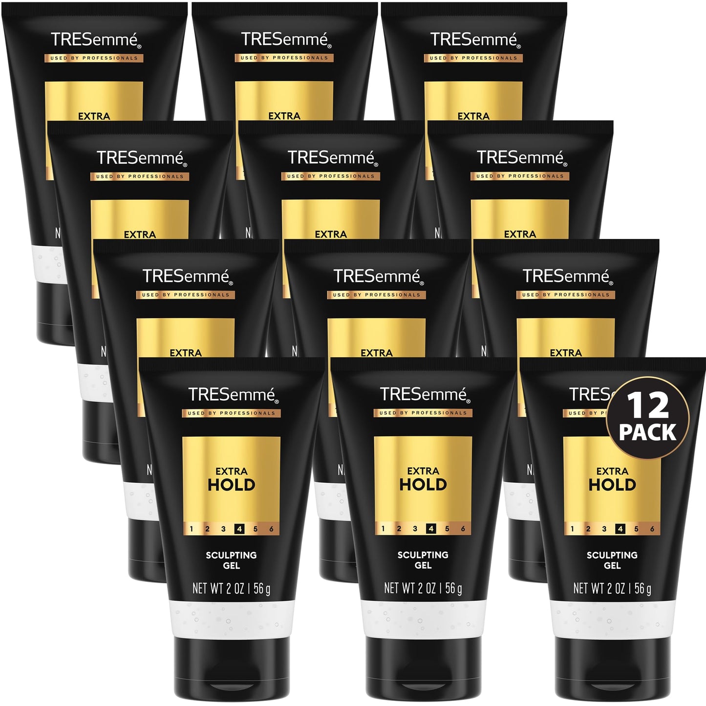 TRESemmé Sculpting Gel Travel-Size – Extra Hold, 24H Frizz Control, 12-Pack (2 oz Each)