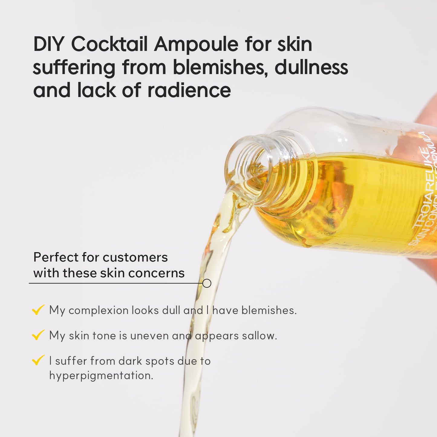 TROIAREUKE H+ Cocktail Ampoule Toner – 2.37 Fl Oz (Yellow)