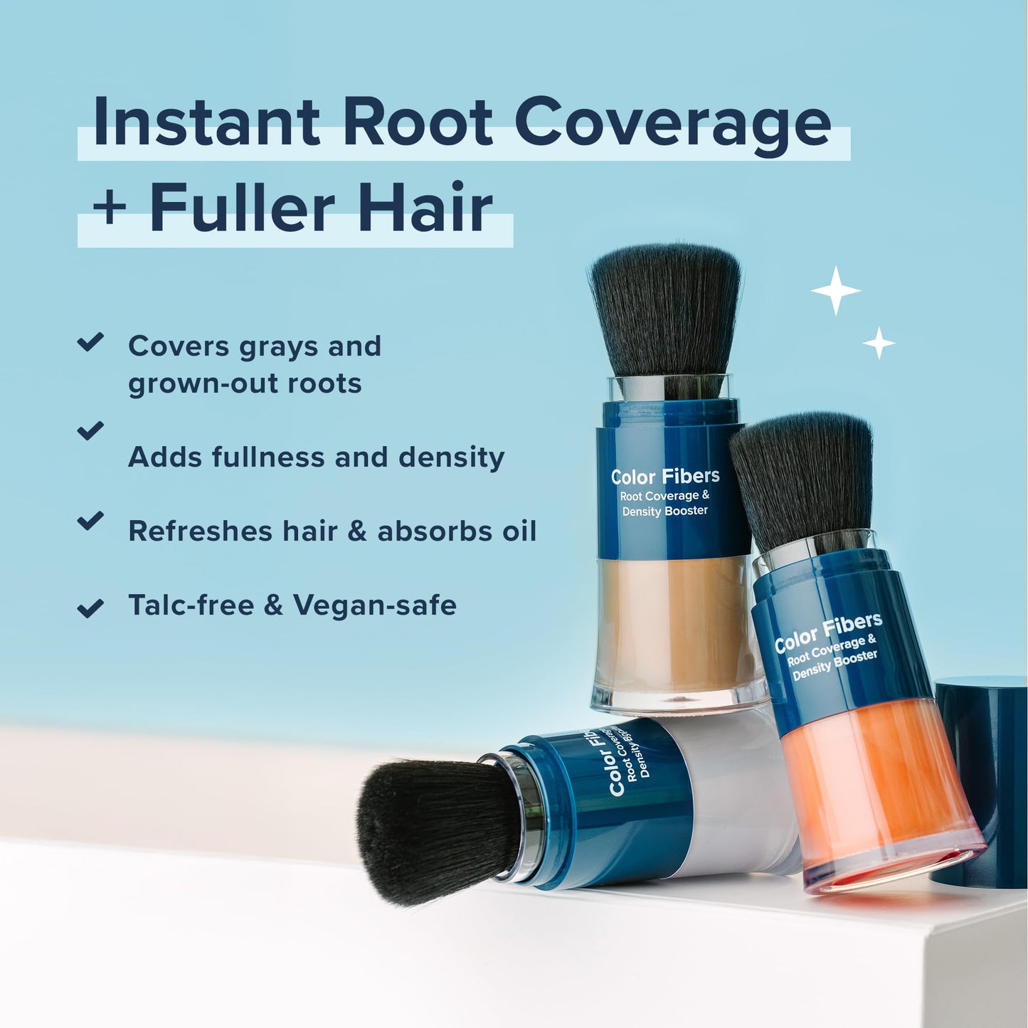 TRUHAIR Color Fibers Root Coverage & Density Booster | Quick-Apply Touch Up Hair Color | 11 Shades Available (Blonde)